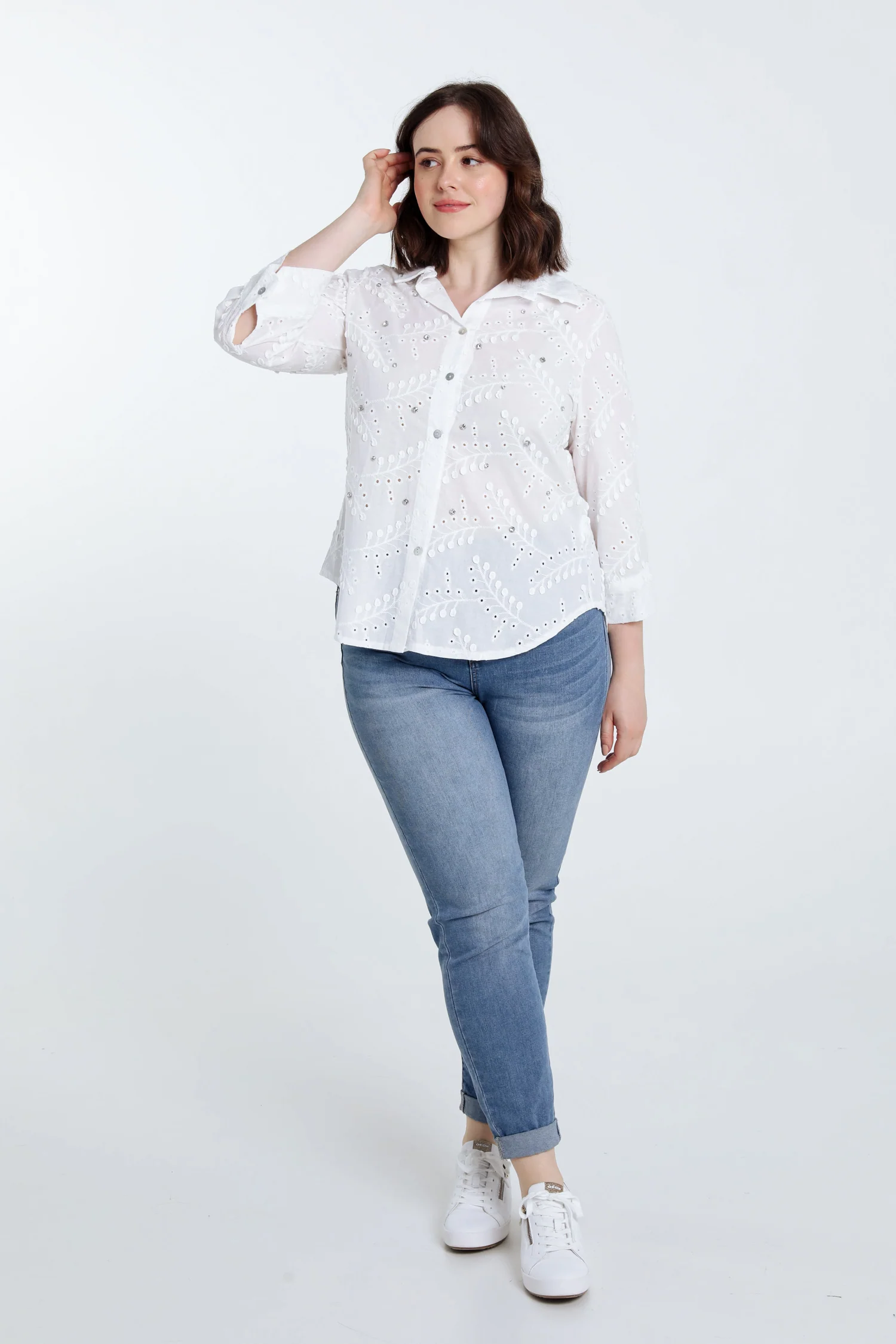 Chemise en coton avec brillants - Image 9