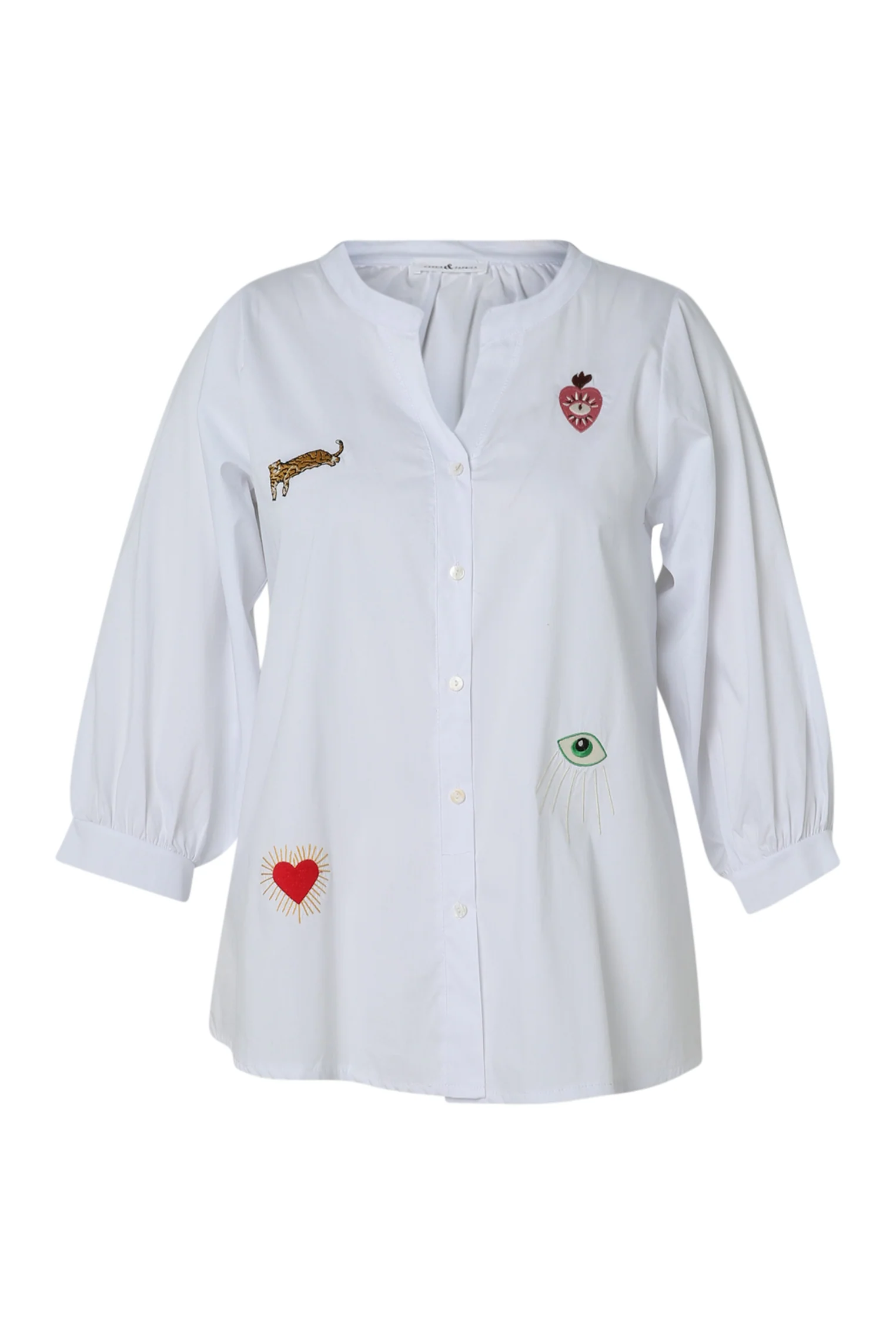 Chemise en coton unie avec écussons - Image 10