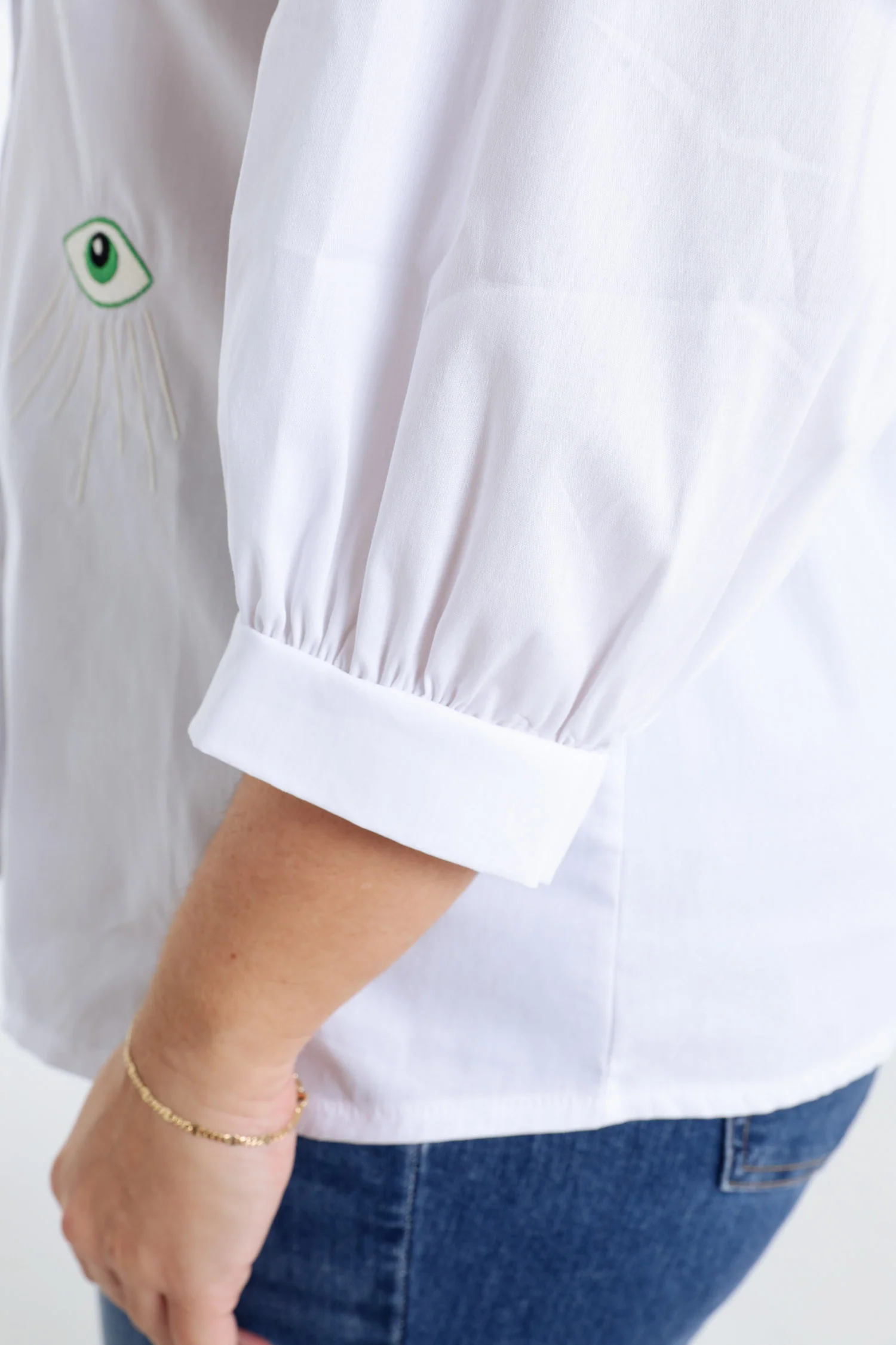 Chemise en coton unie avec écussons - Image 5