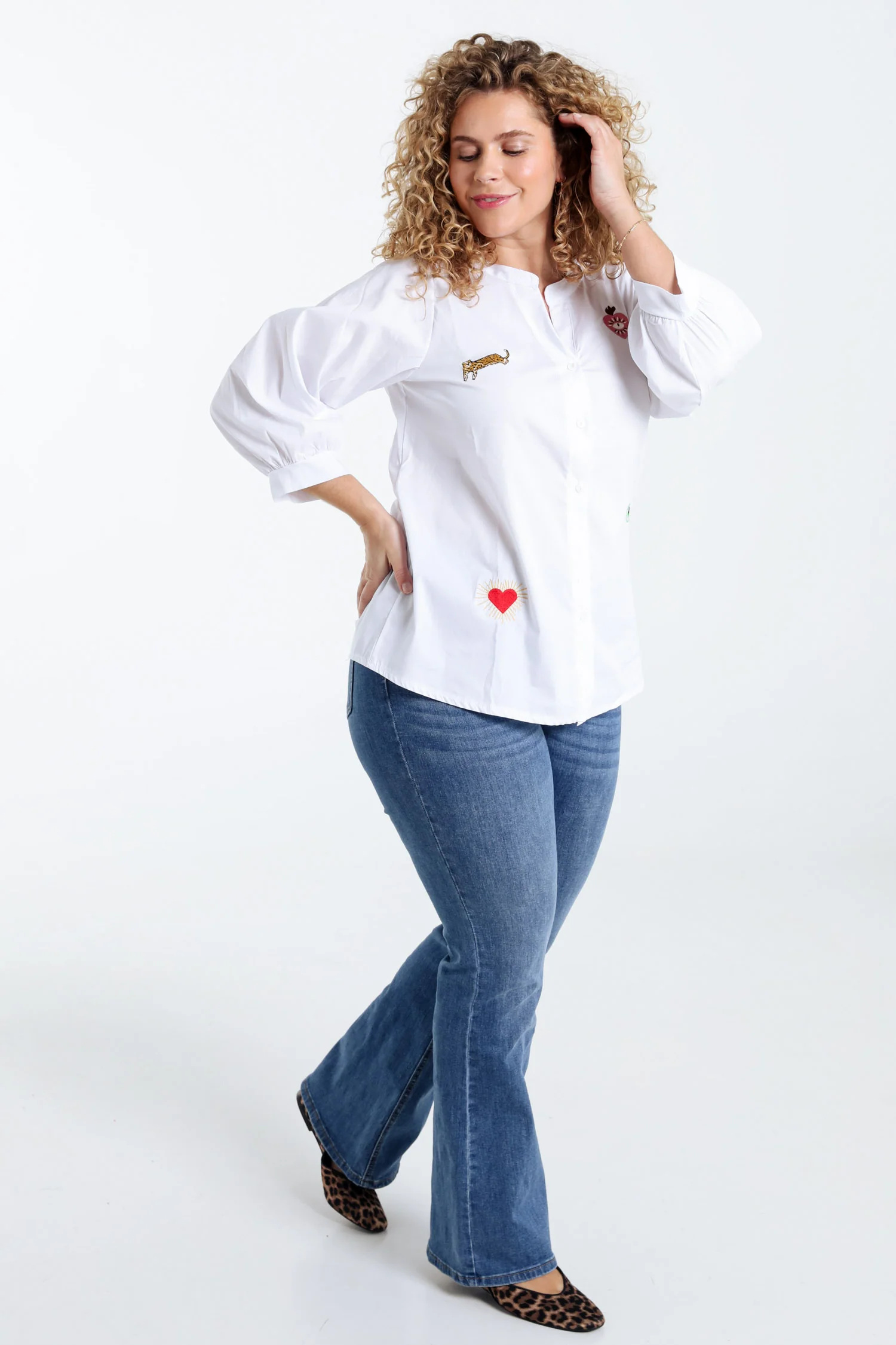 Chemise en coton unie avec écussons - Image 9