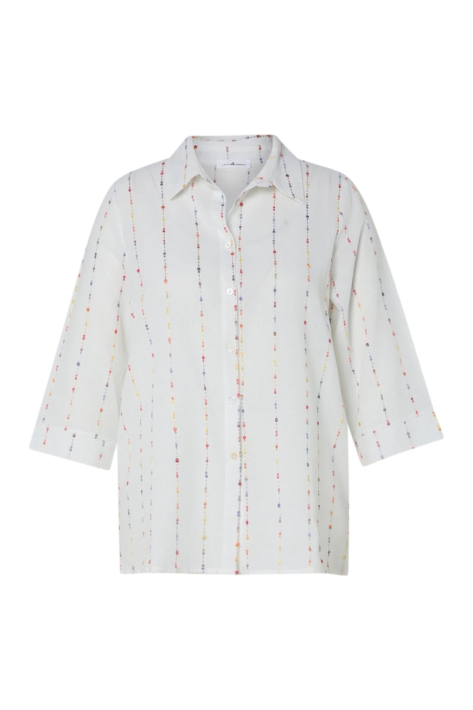 Chemise en gaze de coton rayures multicolores - Image 10