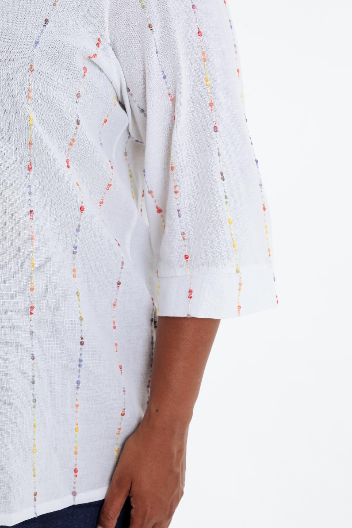 Chemise en gaze de coton rayures multicolores - Image 6