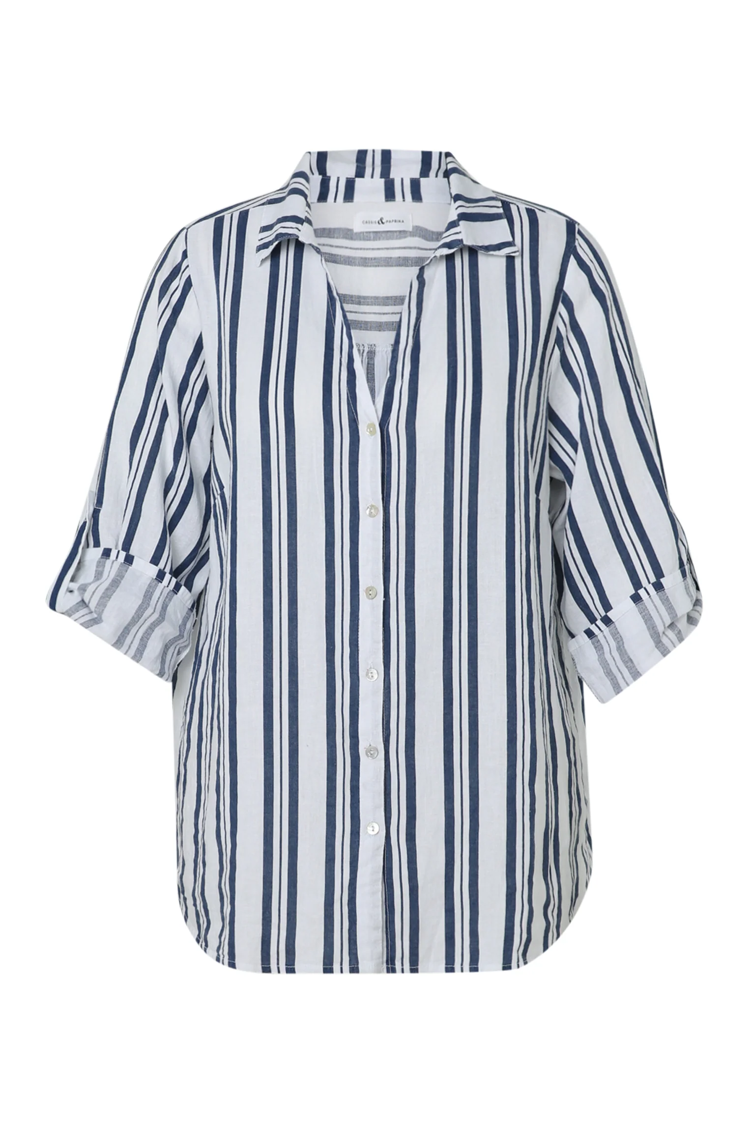 Chemise en lin avec rayures - Image 10