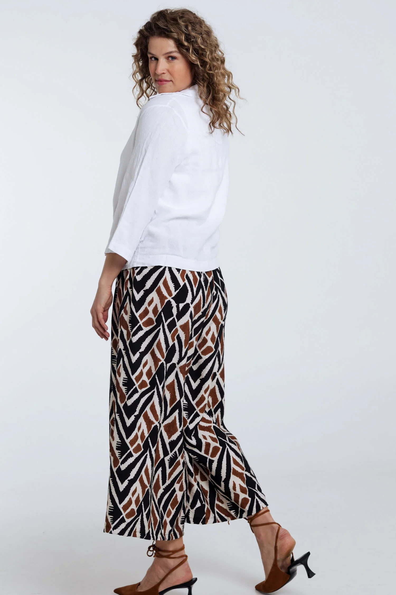 Chemise en lin unie avec noeud - Image 2