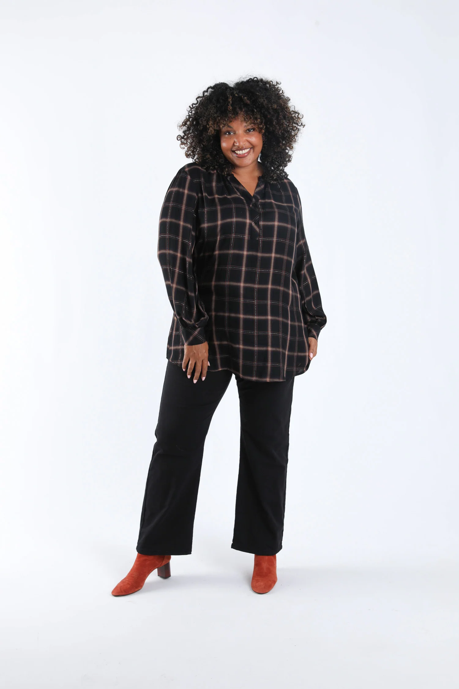 Chemise en viscose Ă carreaux avec lurex - Image 5