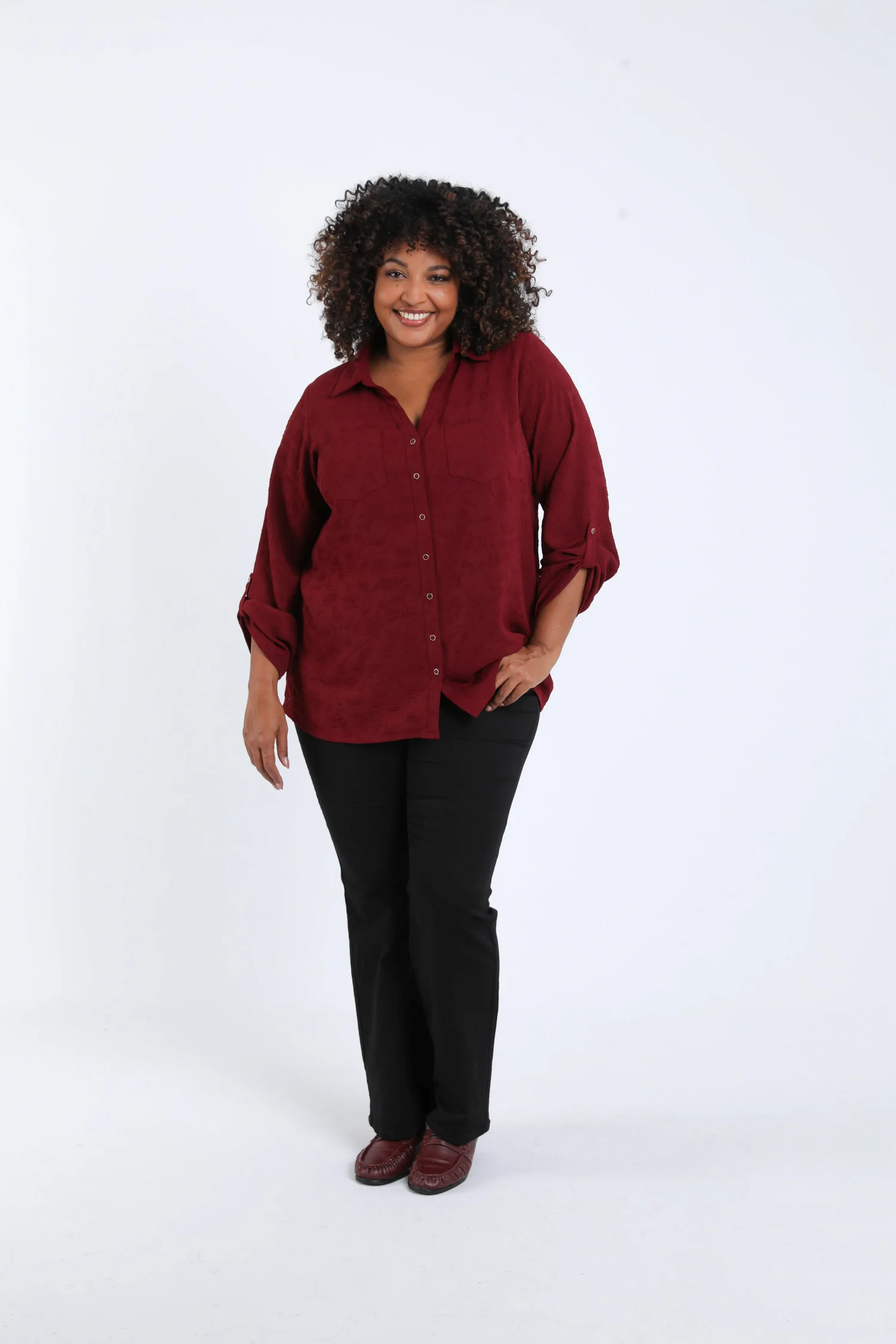Chemise en viscose unie détail relief - Image 6