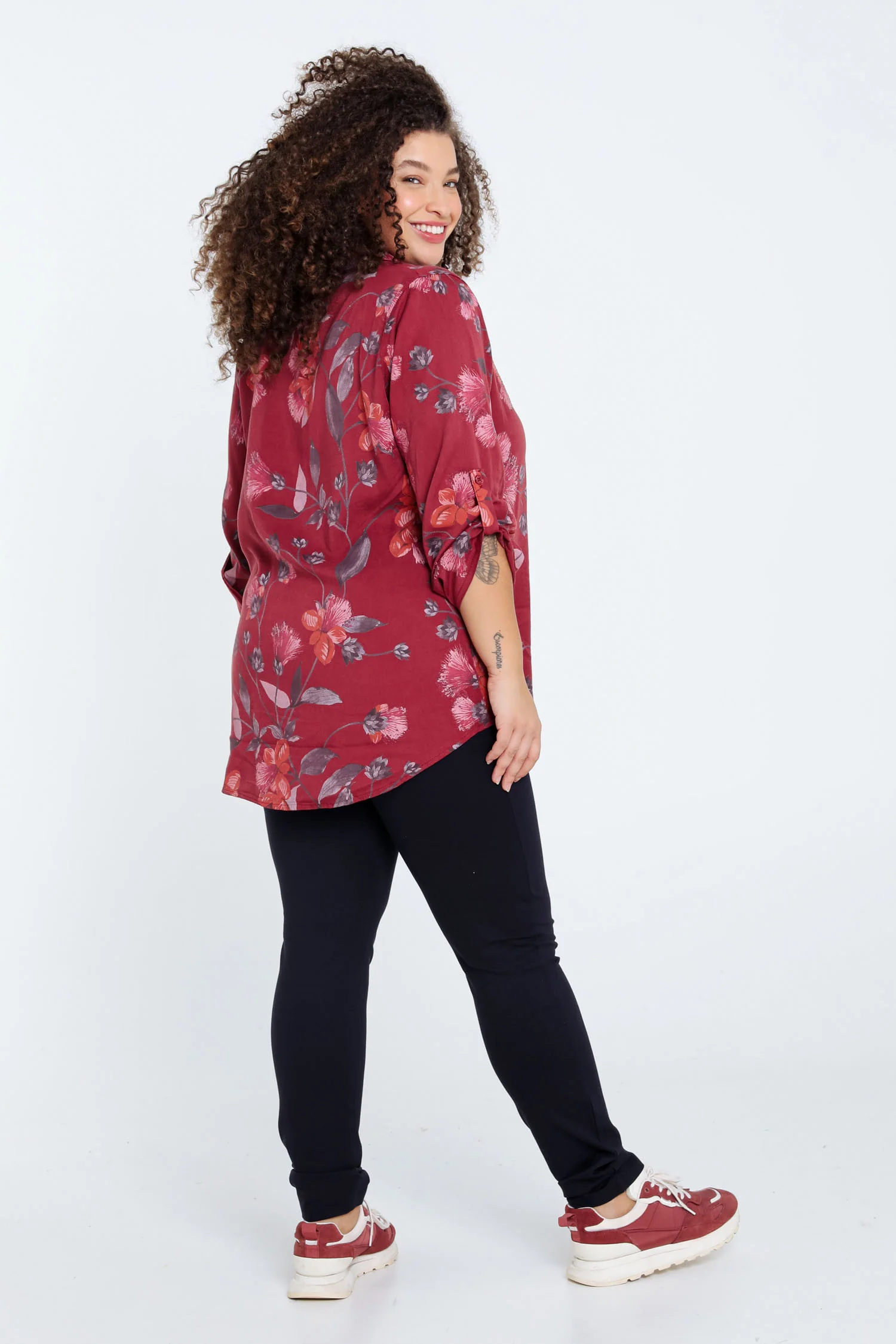 Chemise imprimé floral avec strass - Image 2