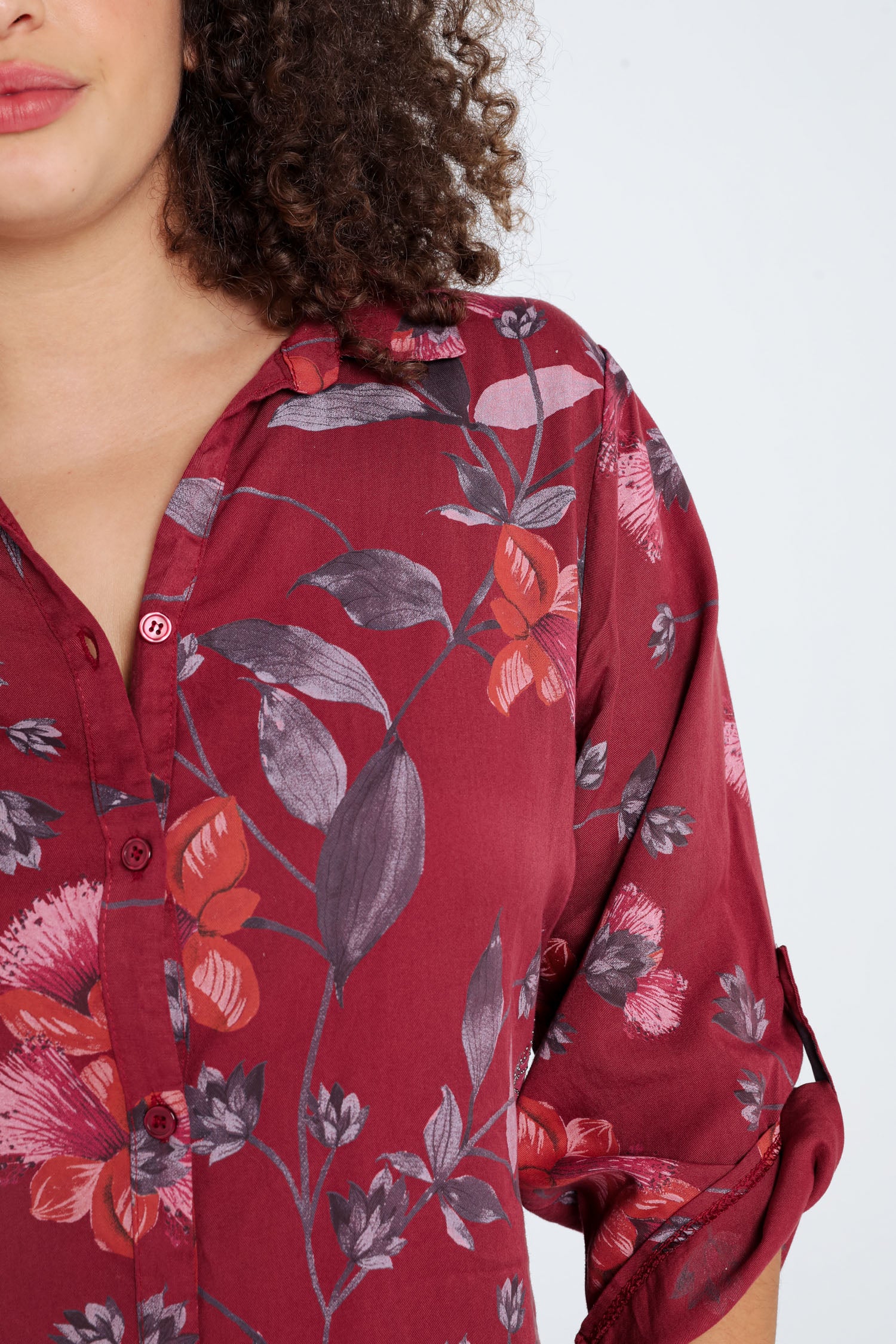 Chemise imprimé floral avec strass - Image 3