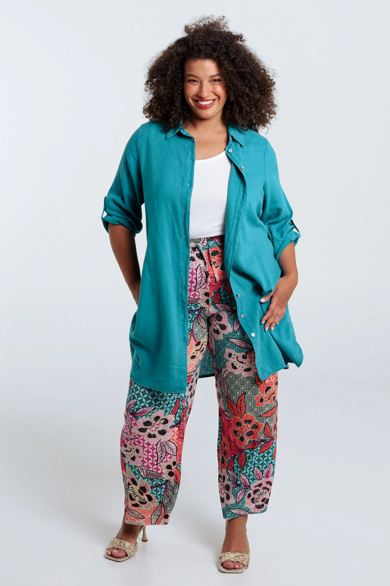 Chemise longue en lin et viscose unie - Image 7