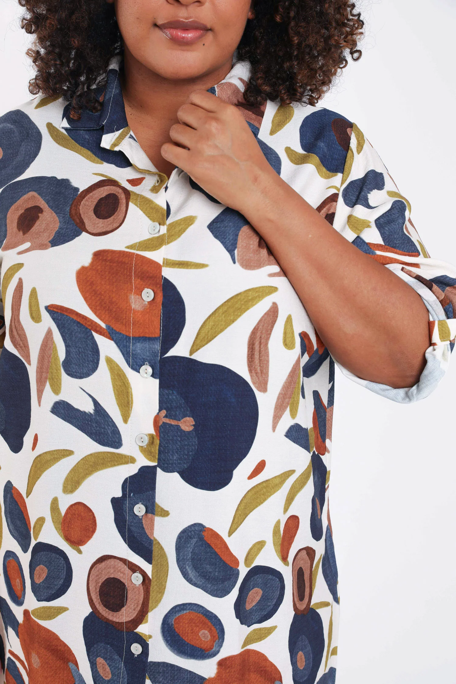 Chemise longue en viscose imprimé coquelicots - Image 3