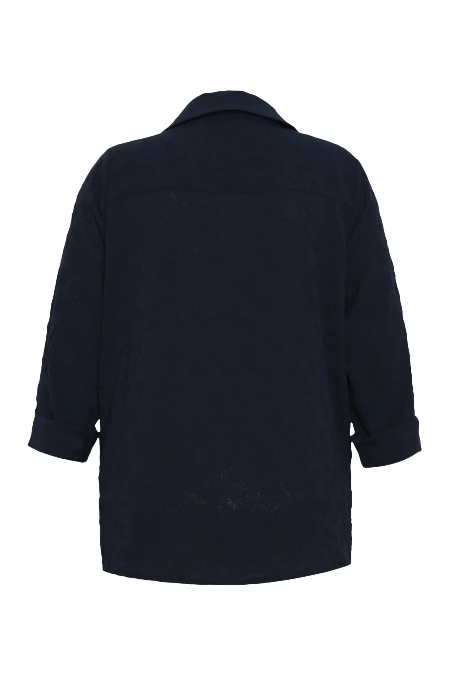 Chemise unie avec motif fleurs en relief - Image 10