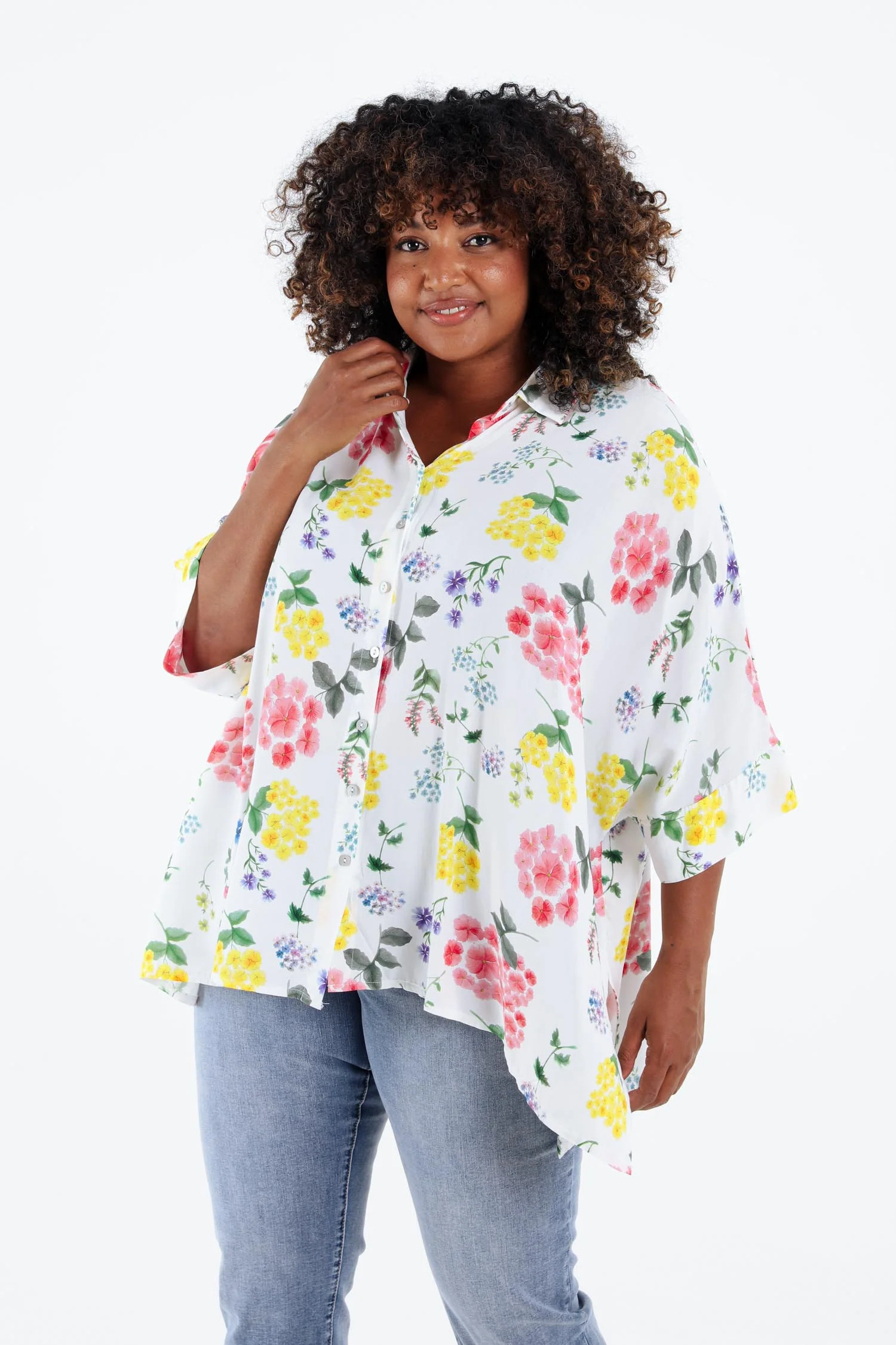 Chemisier ample en viscose imprimé floral