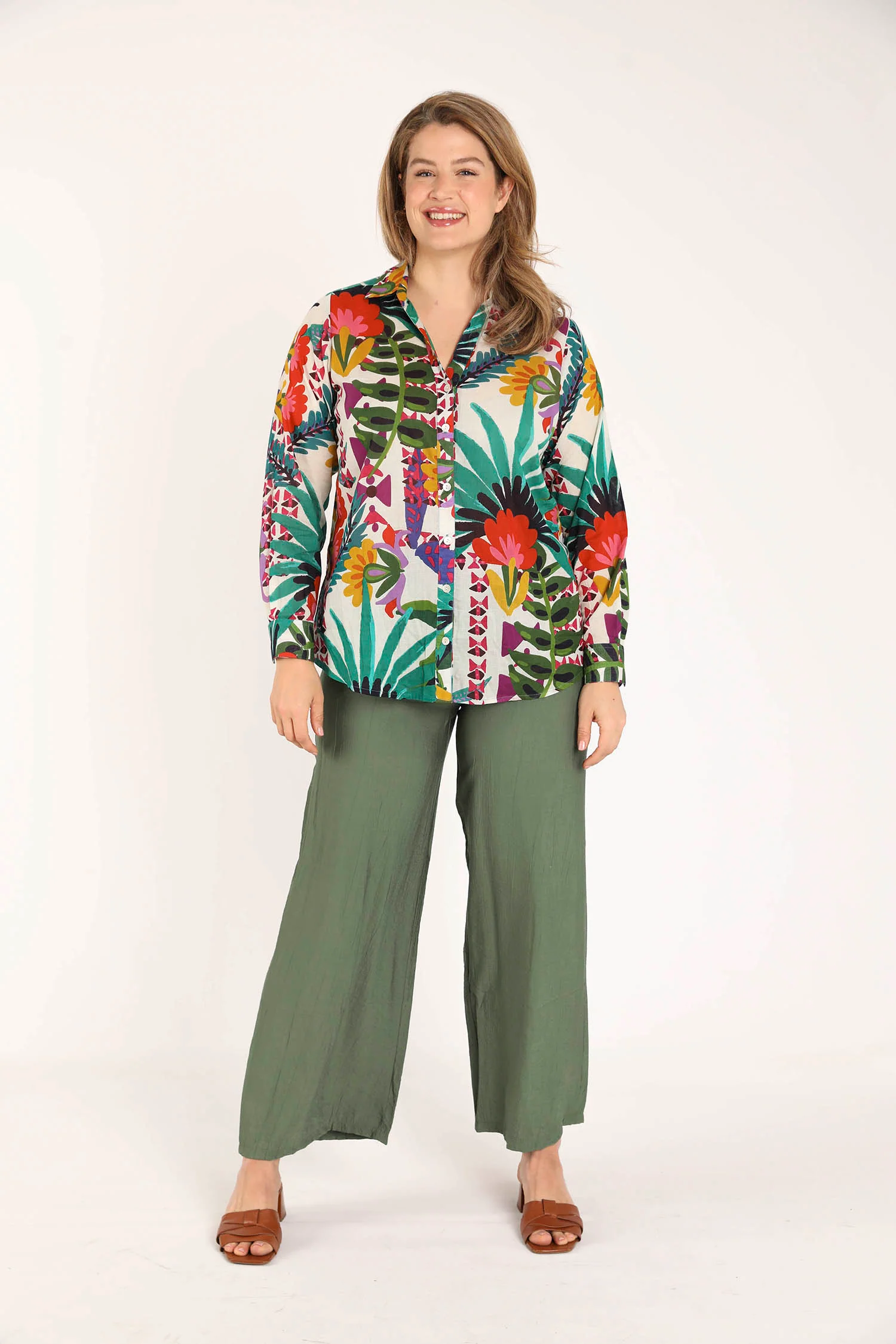 Chemisier en coton imprimé tropical - Image 7