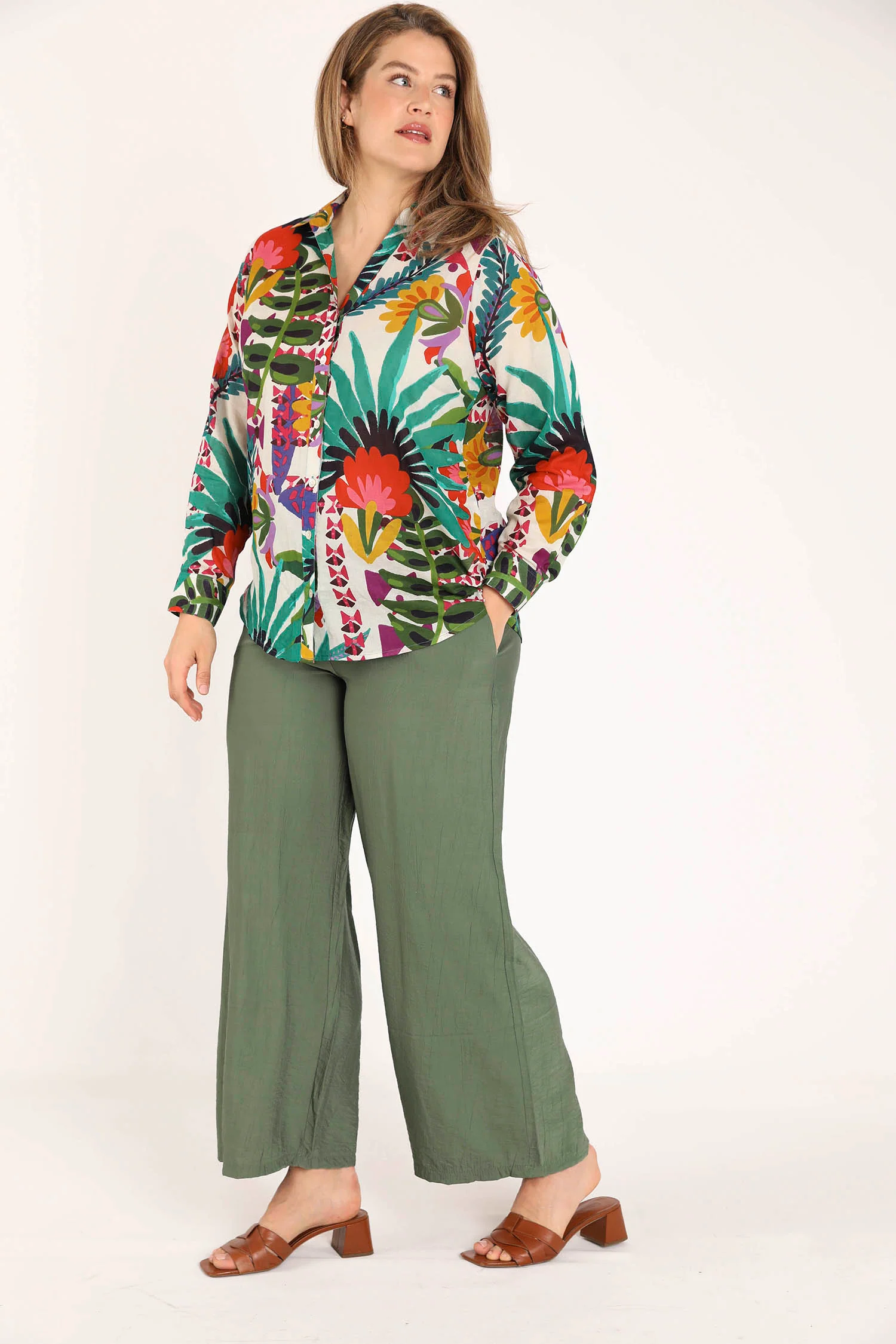 Chemisier en coton imprimé tropical - Image 9
