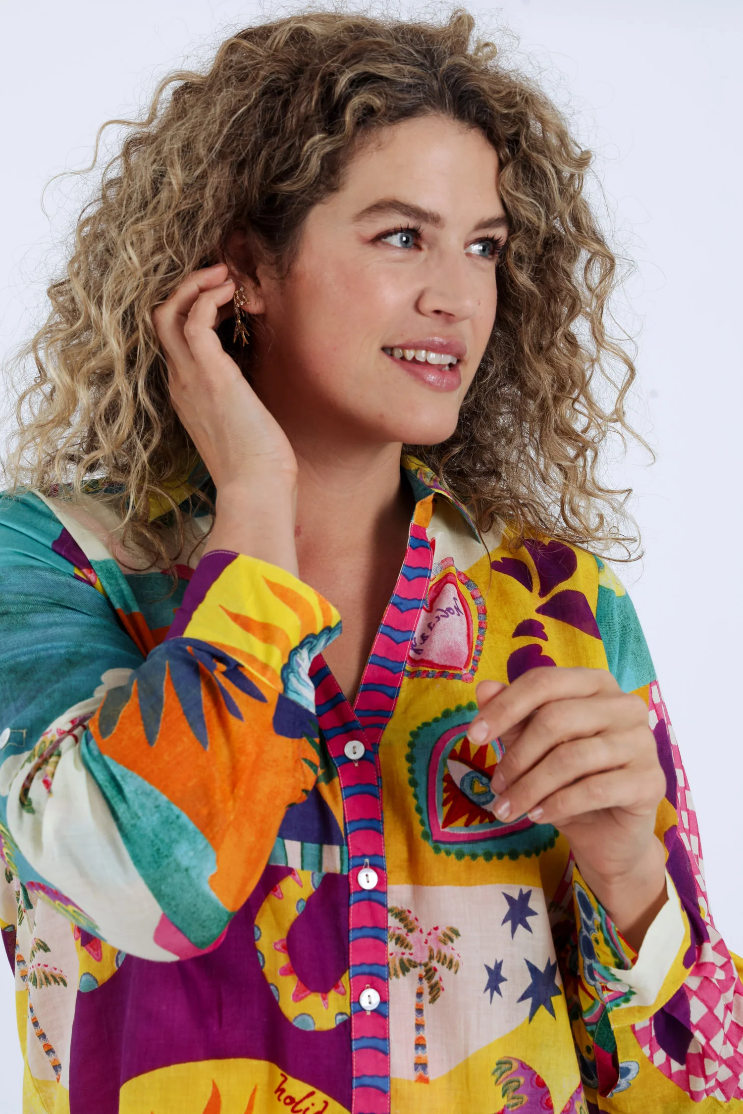 Chemisier en coton imprimé tropical - Image 3
