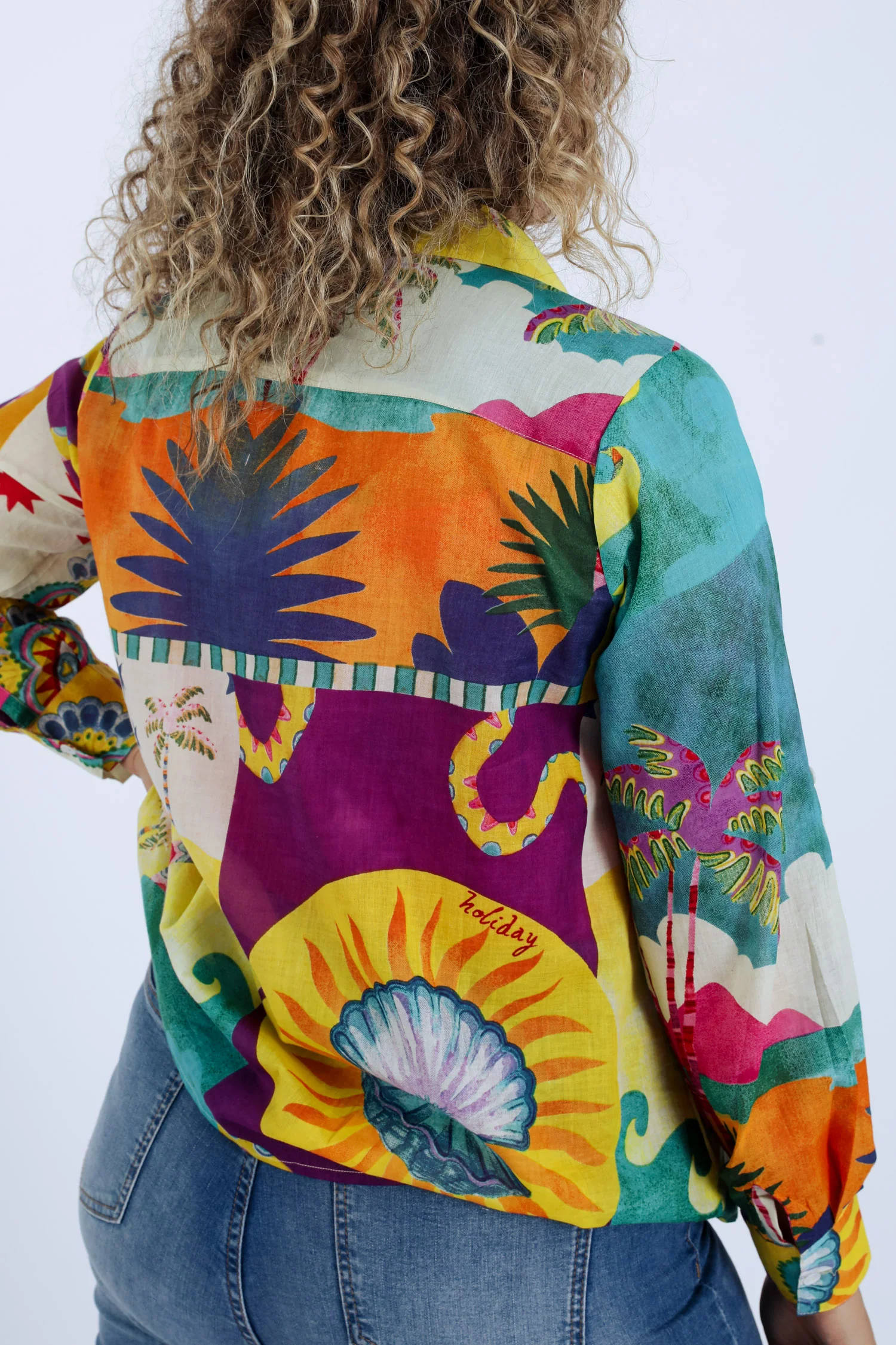 Chemisier en coton imprimé tropical - Image 5