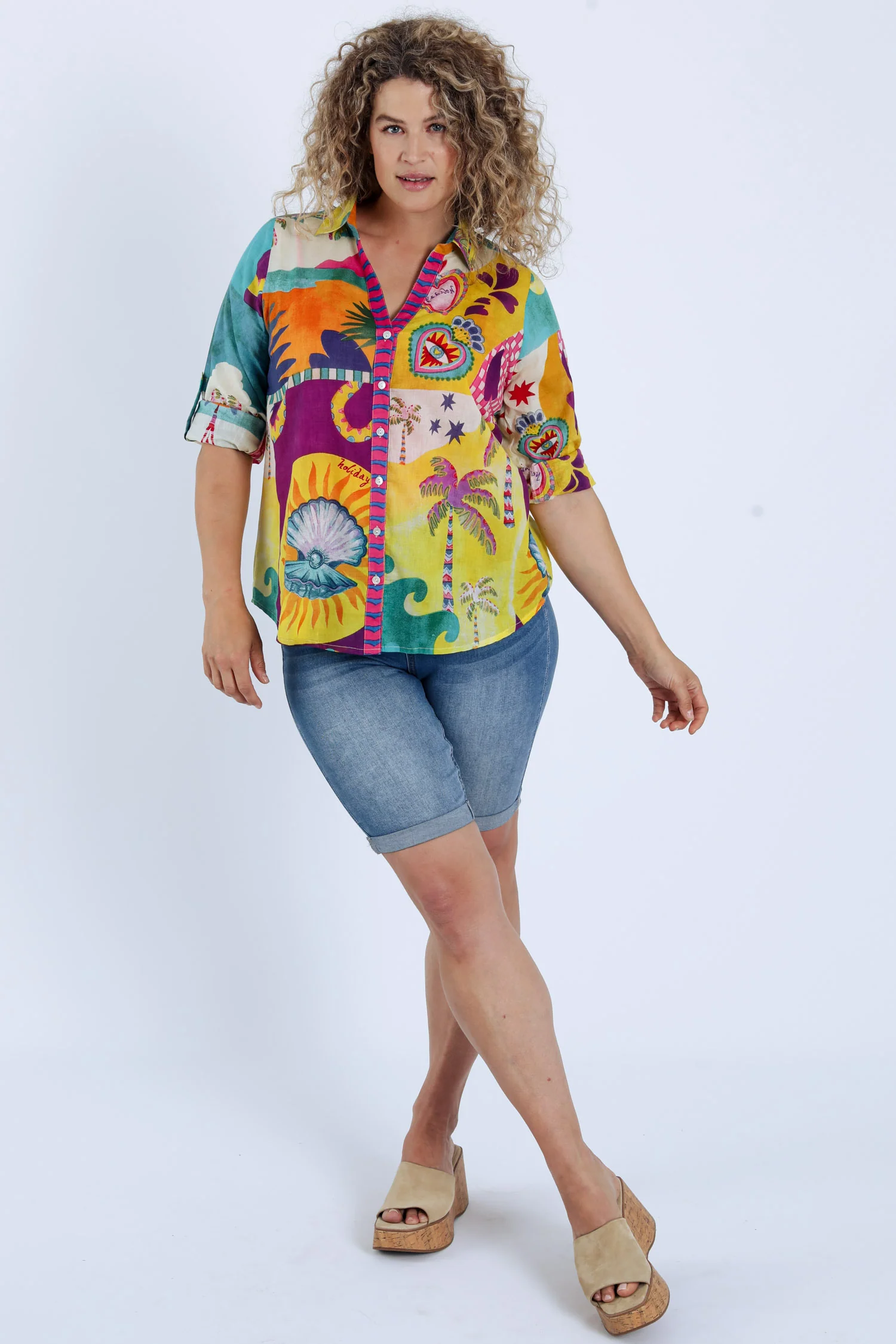 Chemisier en coton imprimé tropical - Image 7