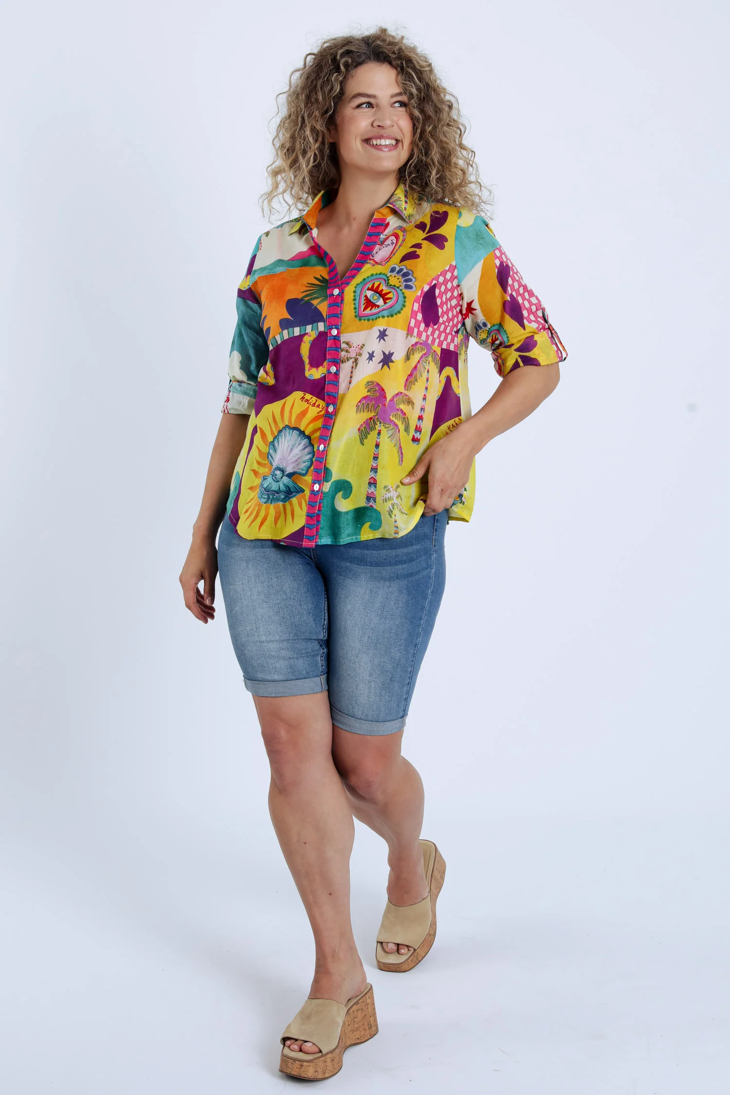 Chemisier en coton imprimé tropical - Image 8