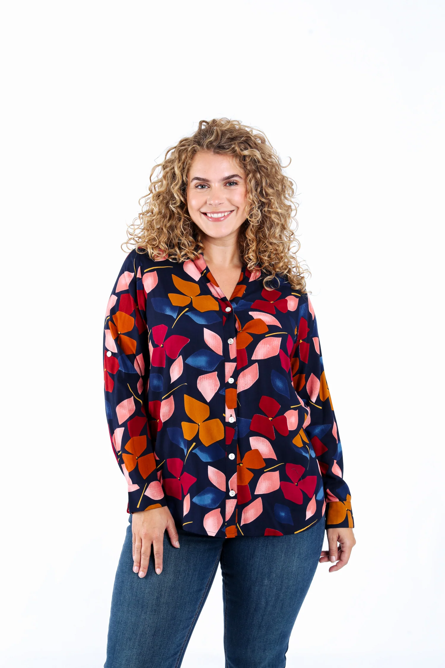 Chemisier en viscose imprimé fleurs