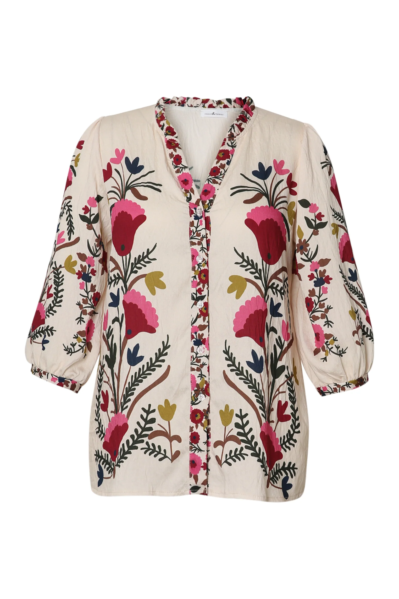 Chemisier en viscose imprimé fleurs folk - Image 10