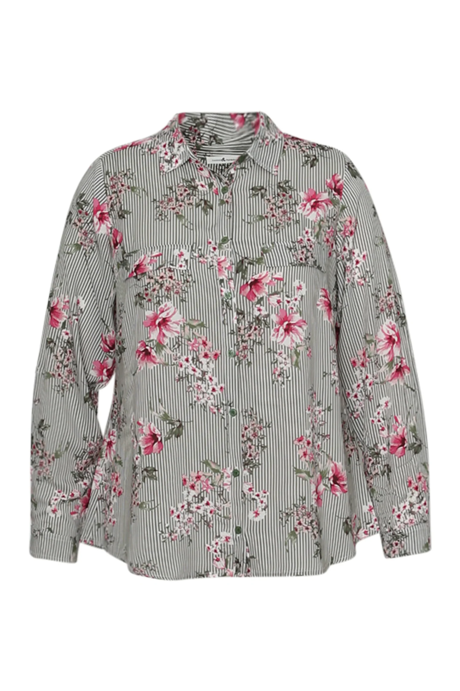 Chemisier en viscose imprimé rayures et fleurs - Image 10