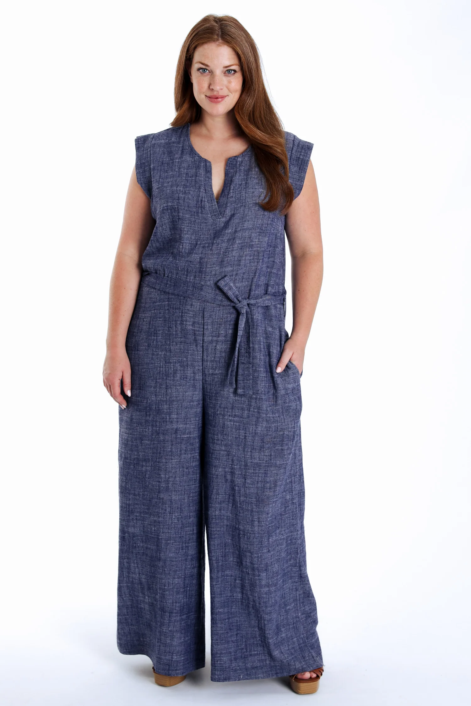 Combinaison unie jambes larges