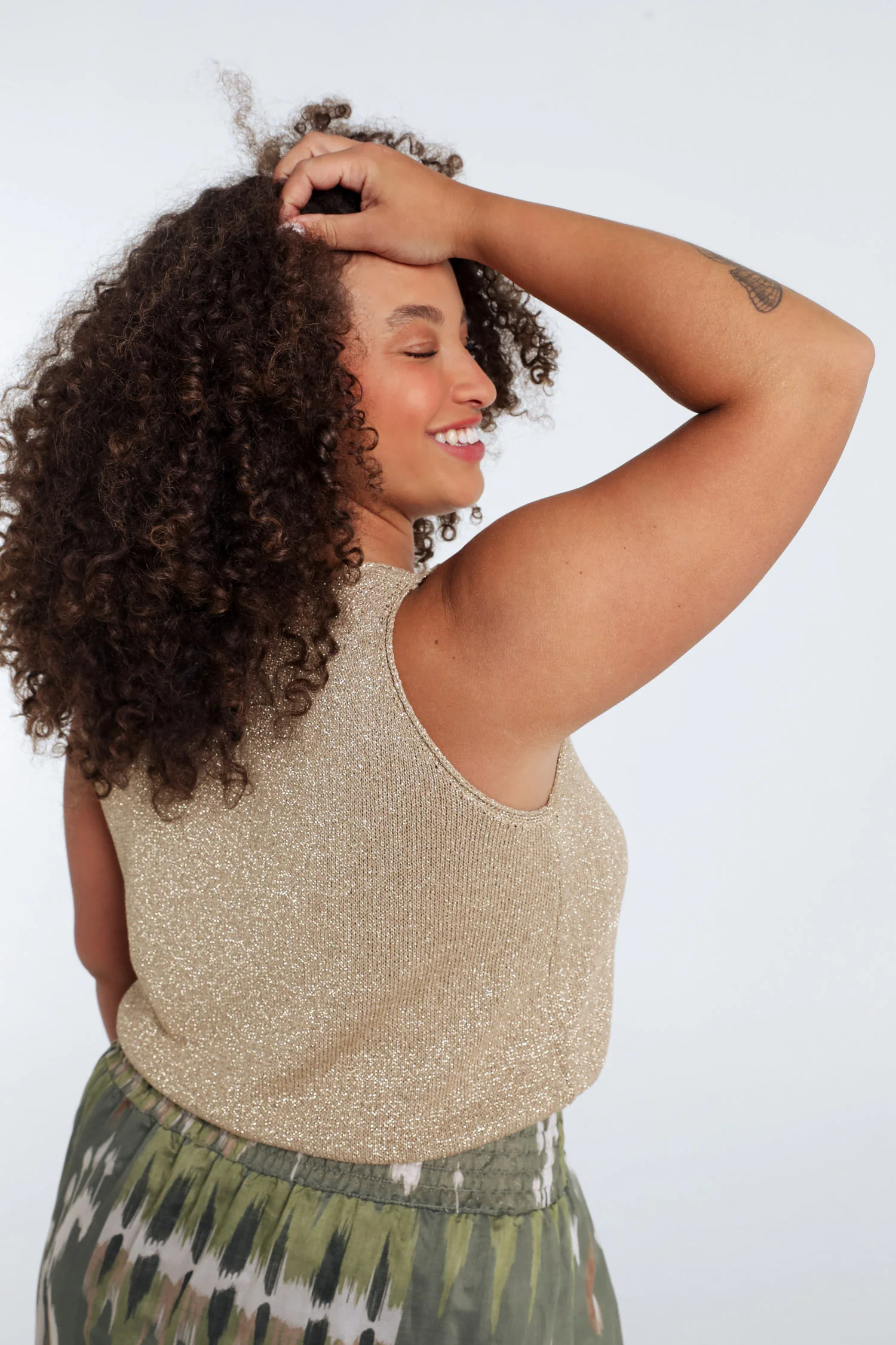 Débardeur en maille uni avec lurex - Image 3