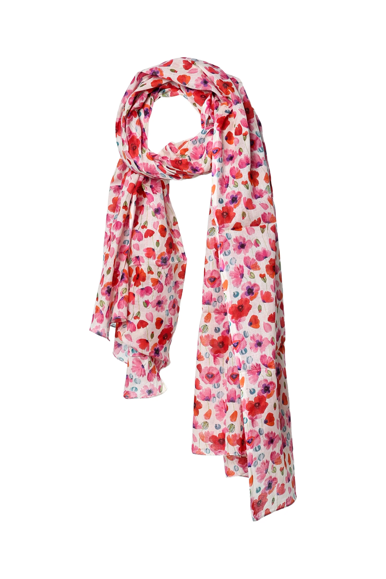 Foulard en coton imprimé coquelicots