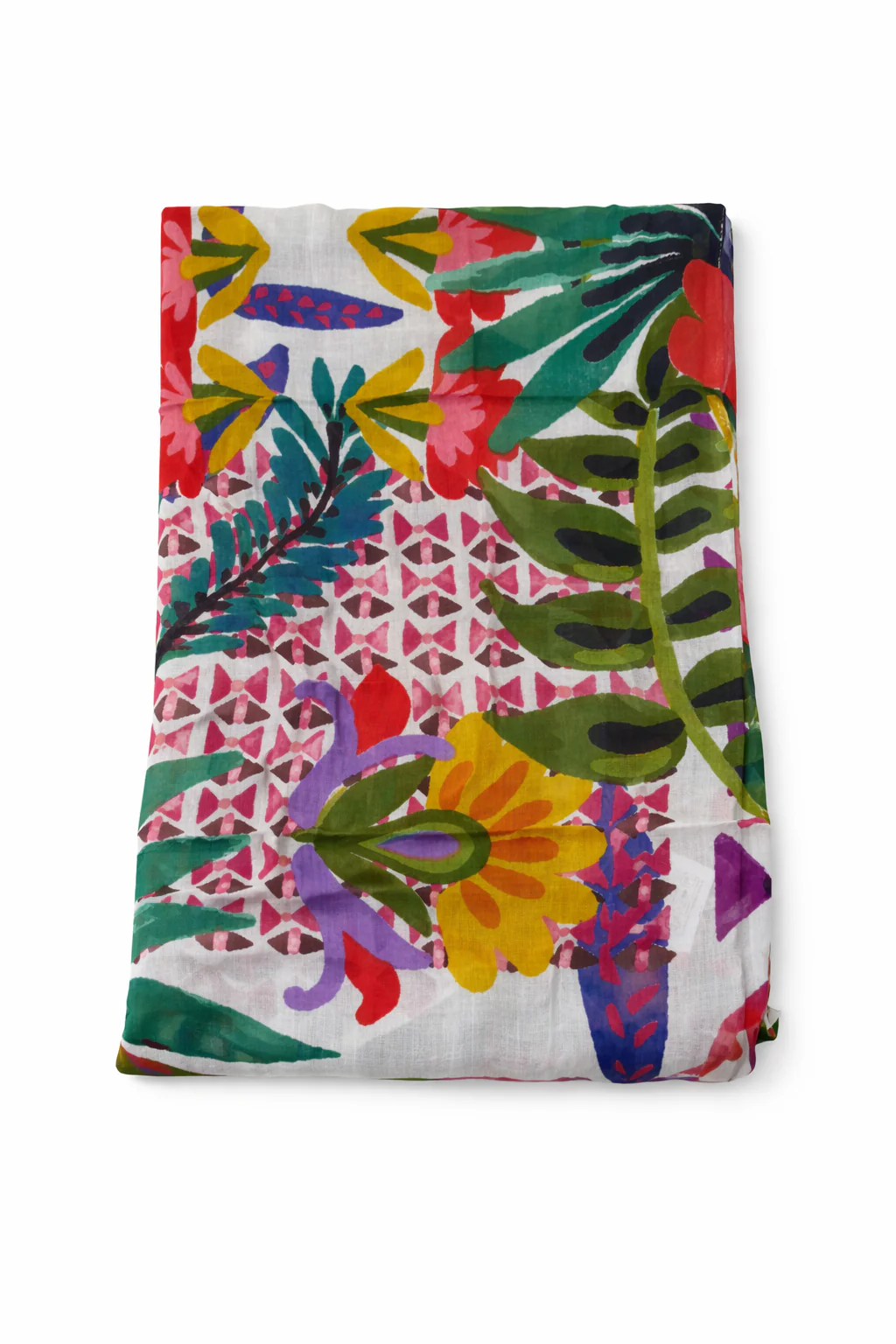 Foulard en coton imprimé tropical