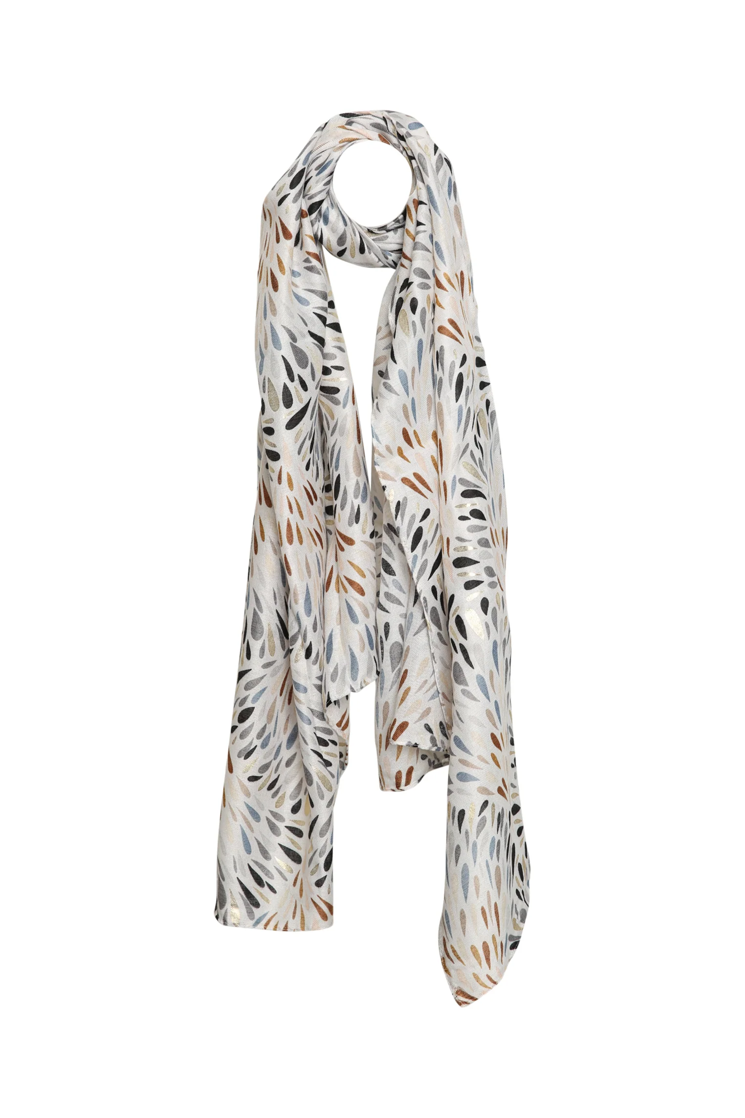 Foulard en viscose et coton imprimé avec foil