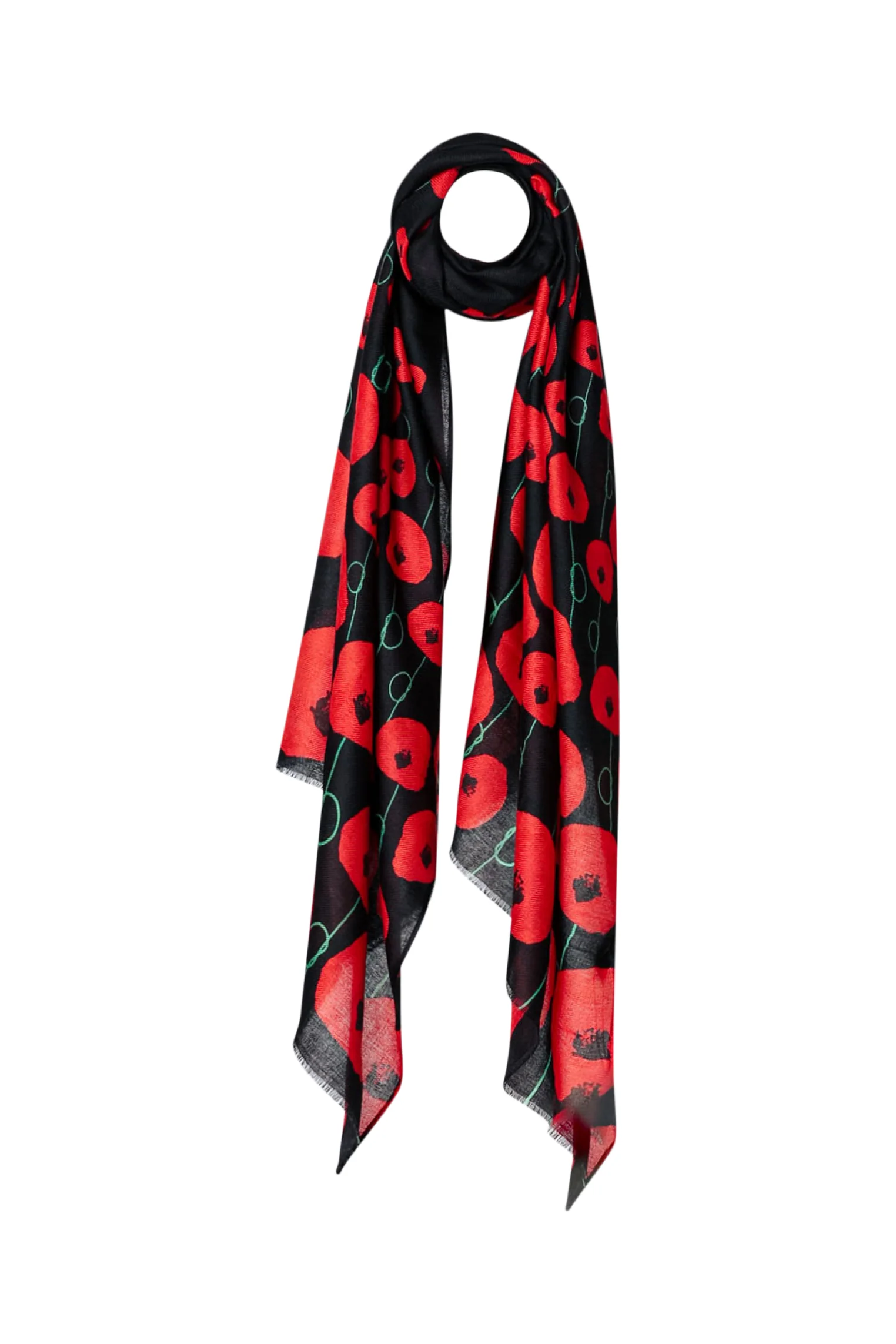 Foulard en viscose imprimé coquelicots
