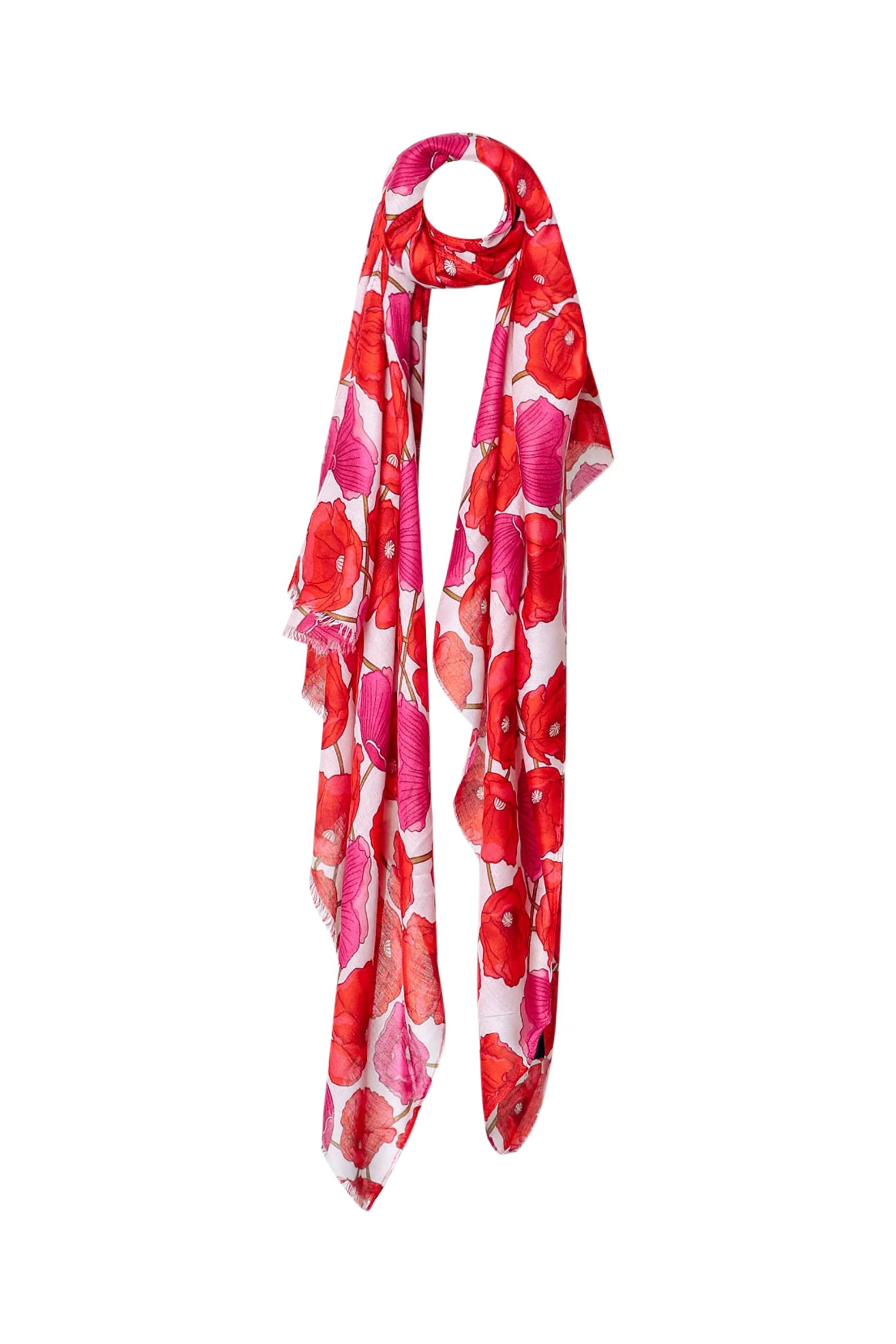 Foulard en viscose imprimé coquelicots