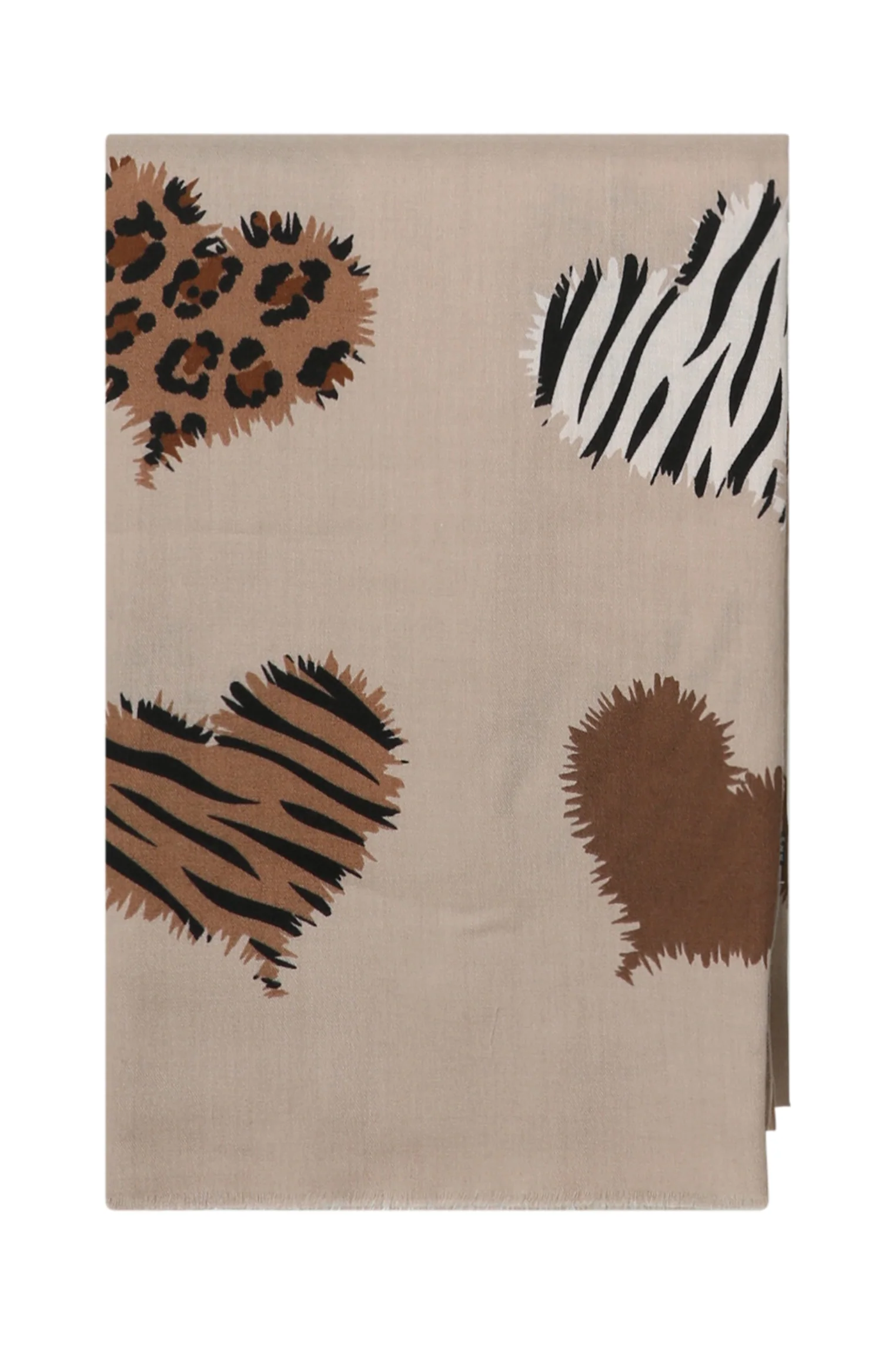 Foulard imprimé coeur léopard