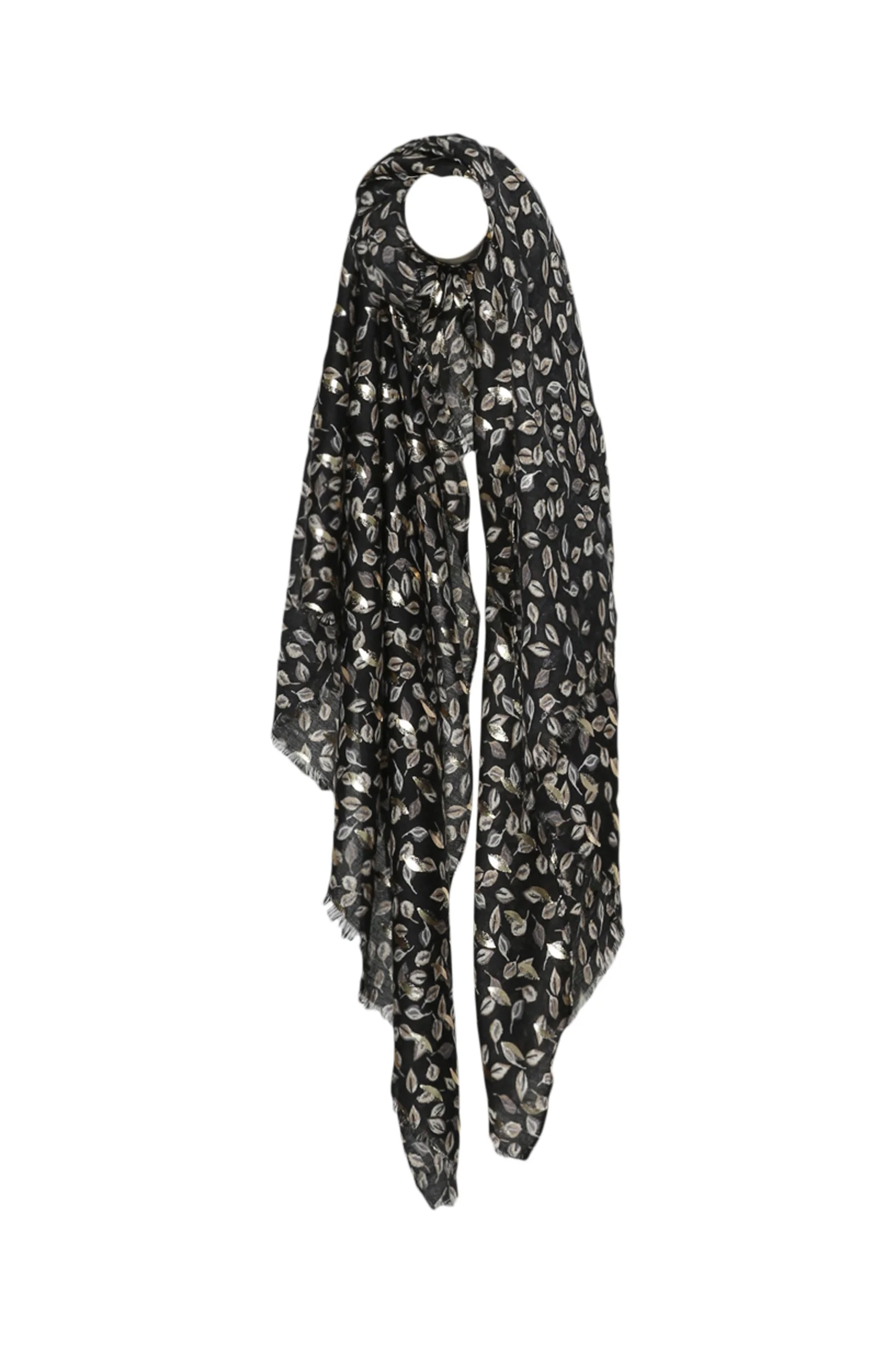 Foulard imprimé feuilles avec foil