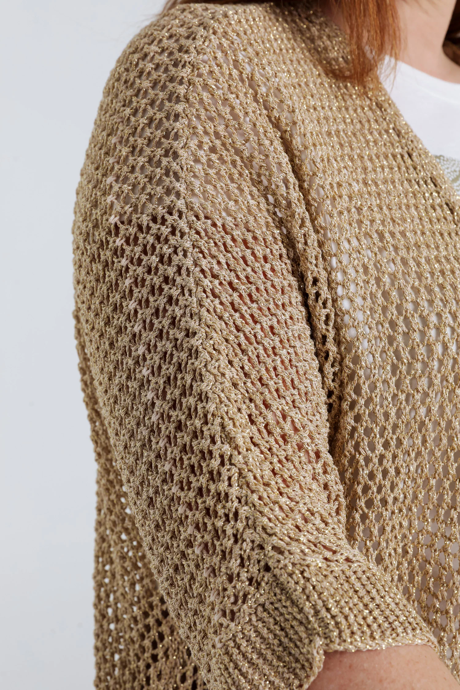 Gilet ajouré uni en viscose - Image 4
