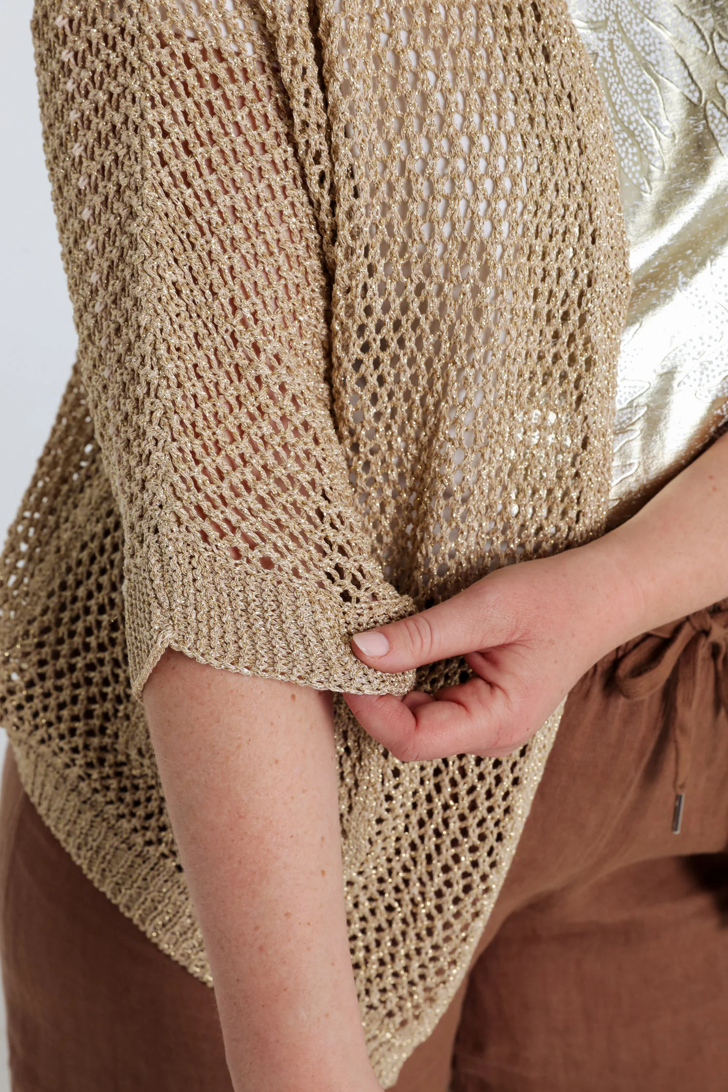 Gilet ajouré uni en viscose - Image 5