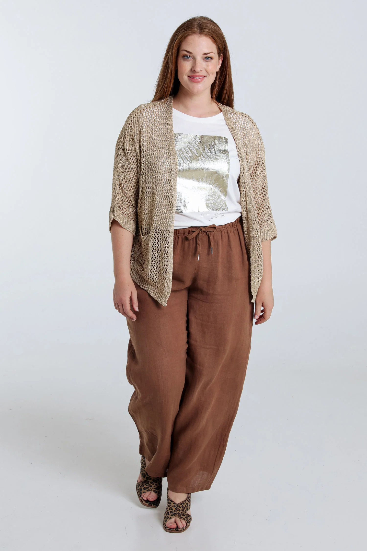 Gilet ajouré uni en viscose - Image 7