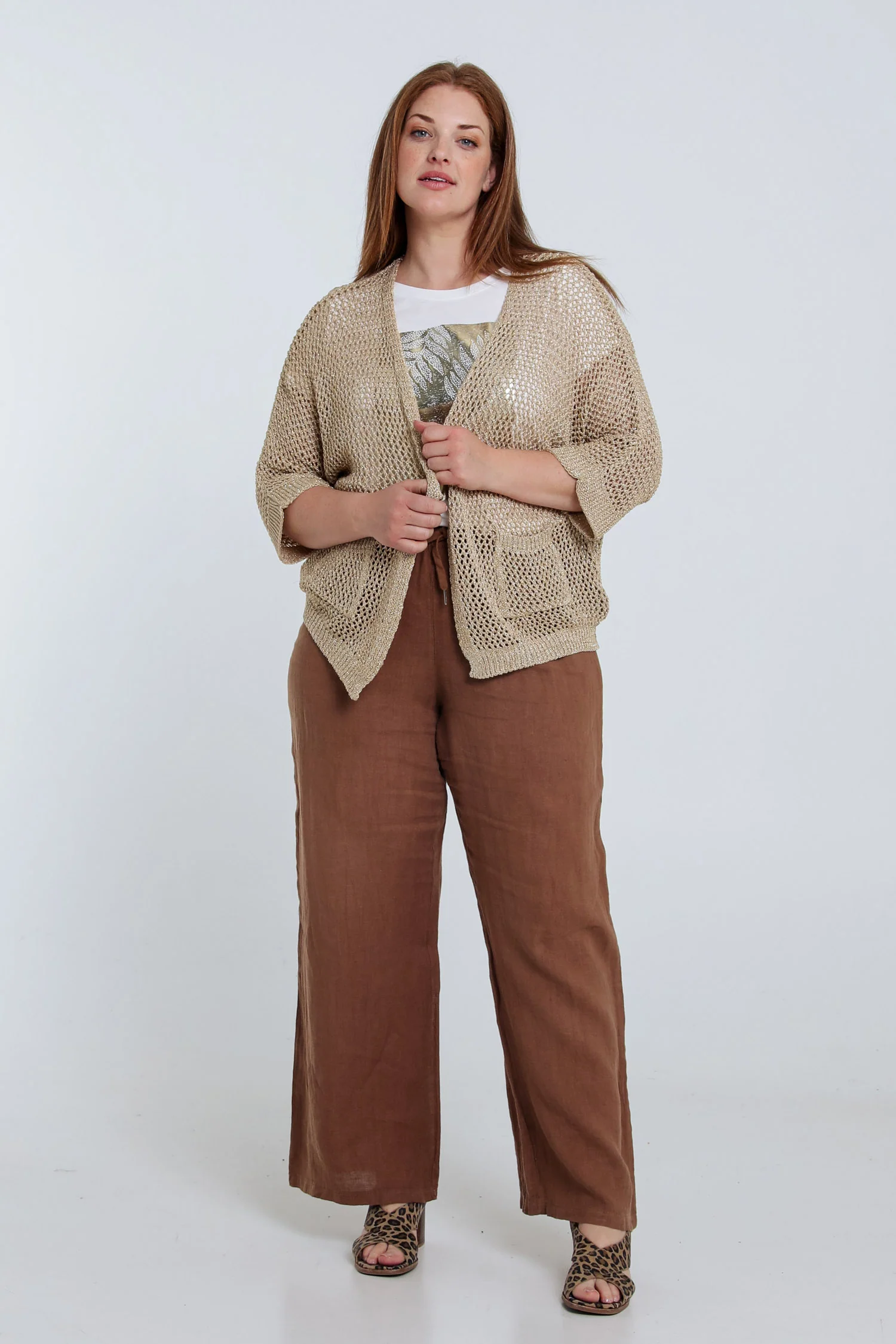 Gilet ajouré uni en viscose - Image 9