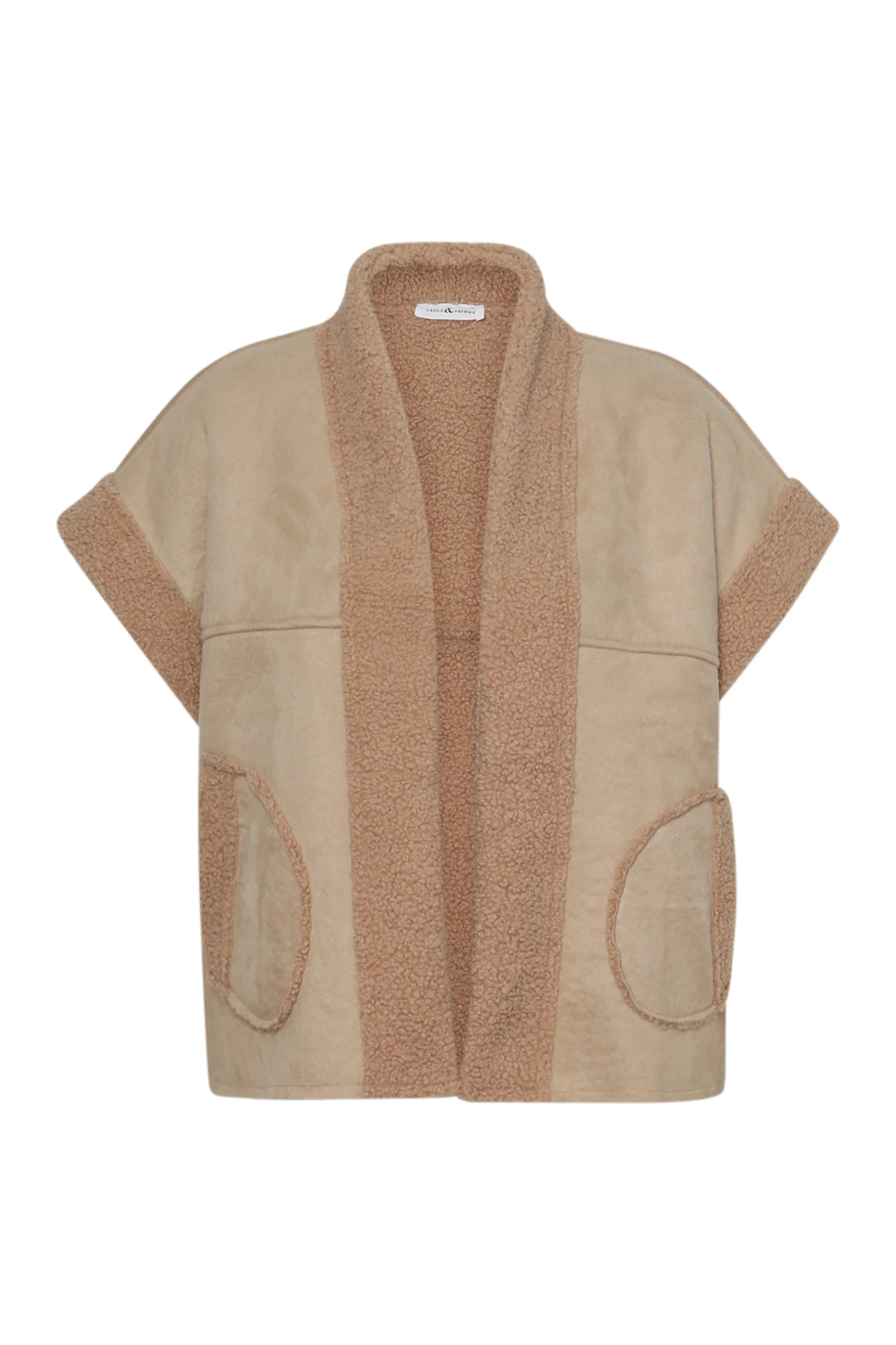Gilet effet peau de mouton uni - Image 7