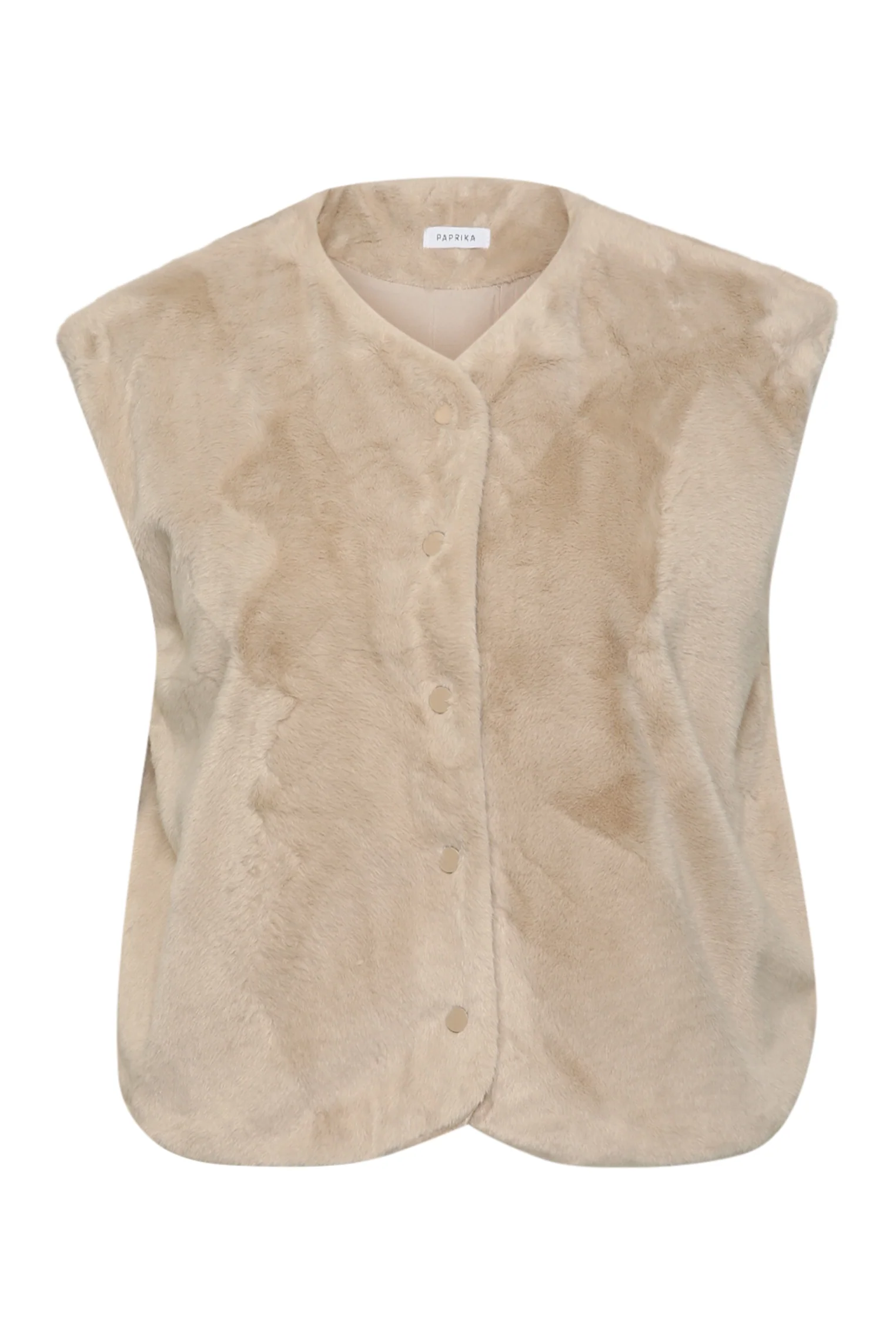 Gilet en fausse fourrure uni - Image 8