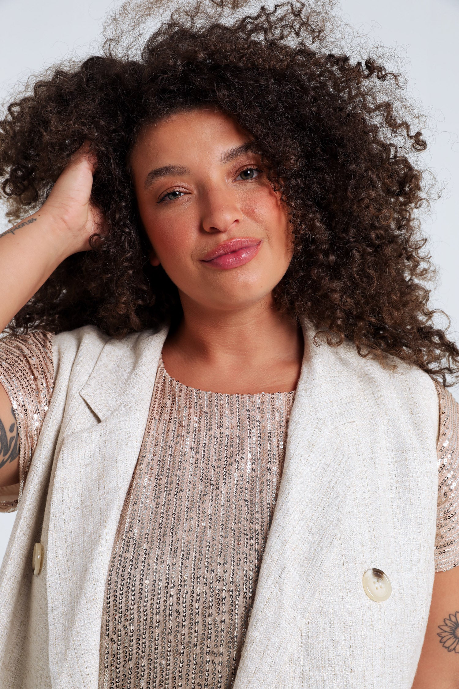 Gilet en viscose et lin avec lurex - Image 3