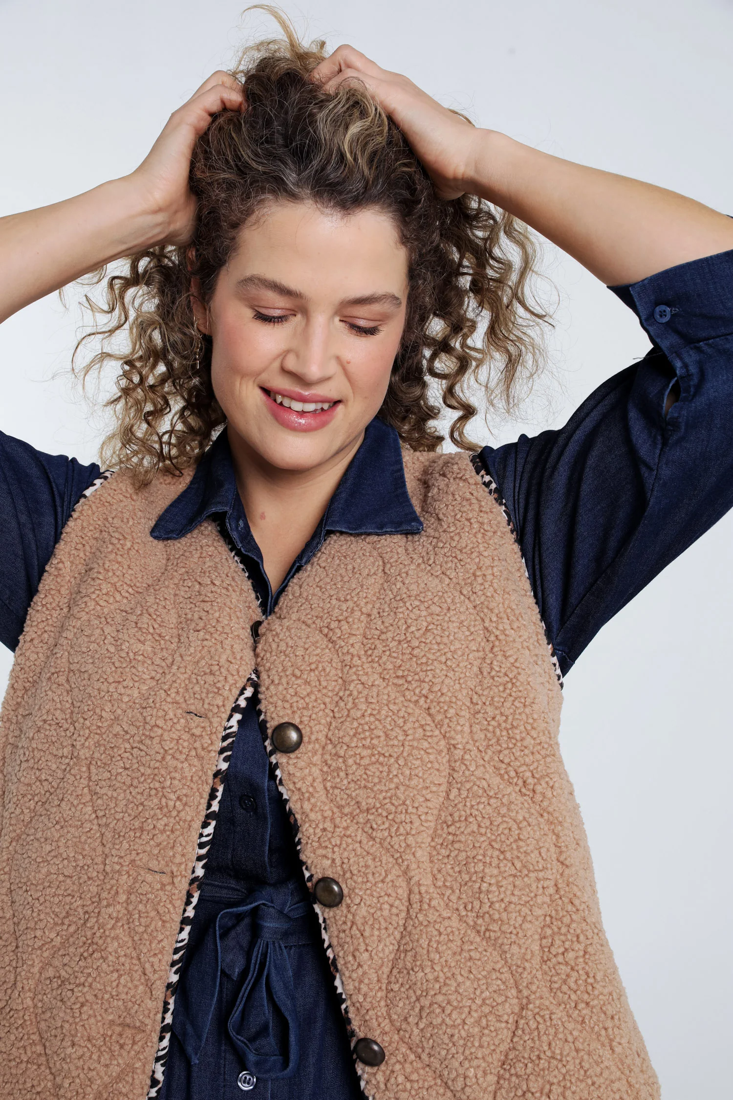 Gilet maille bouclette uni - Image 15