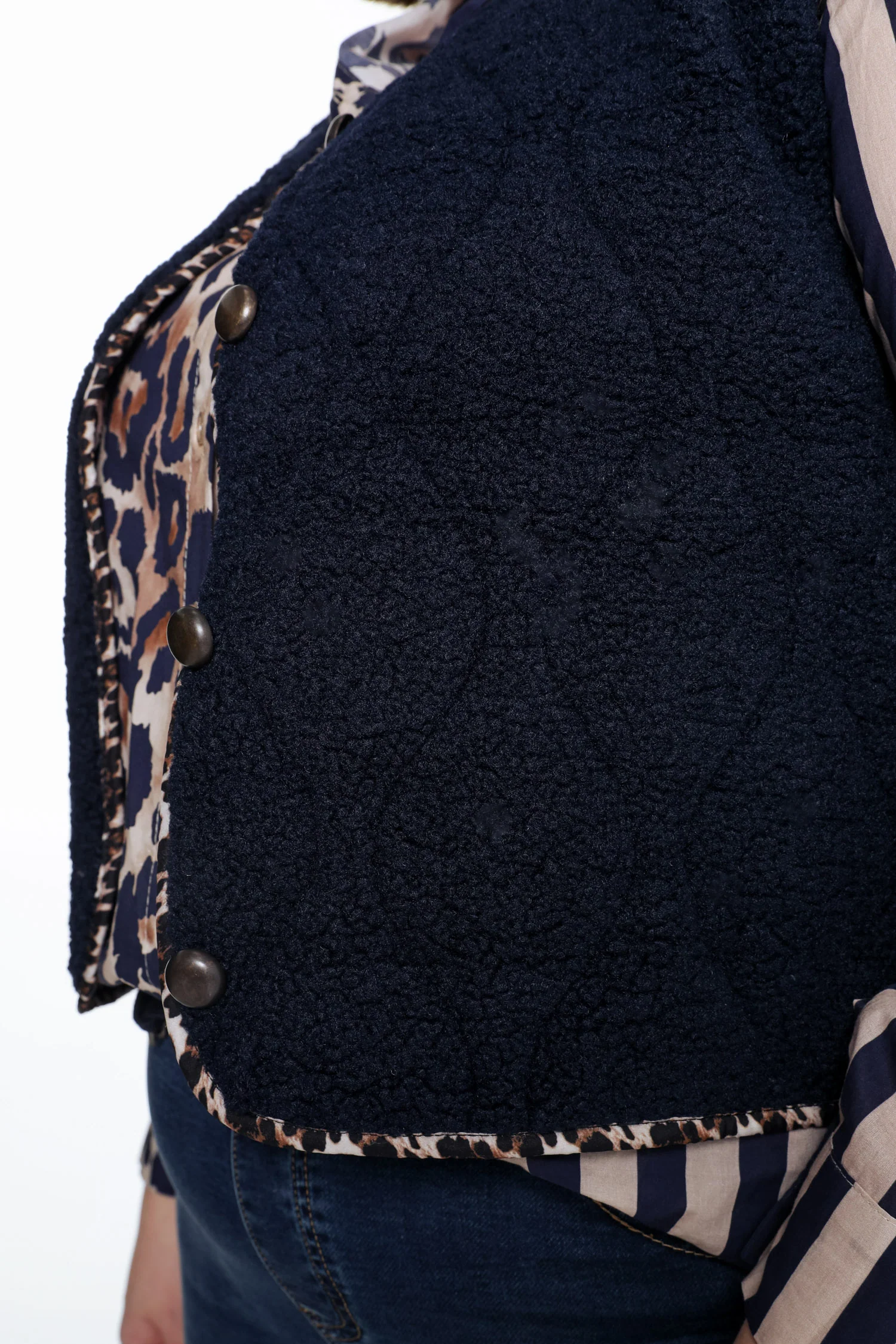 Gilet maille bouclette uni - Image 4