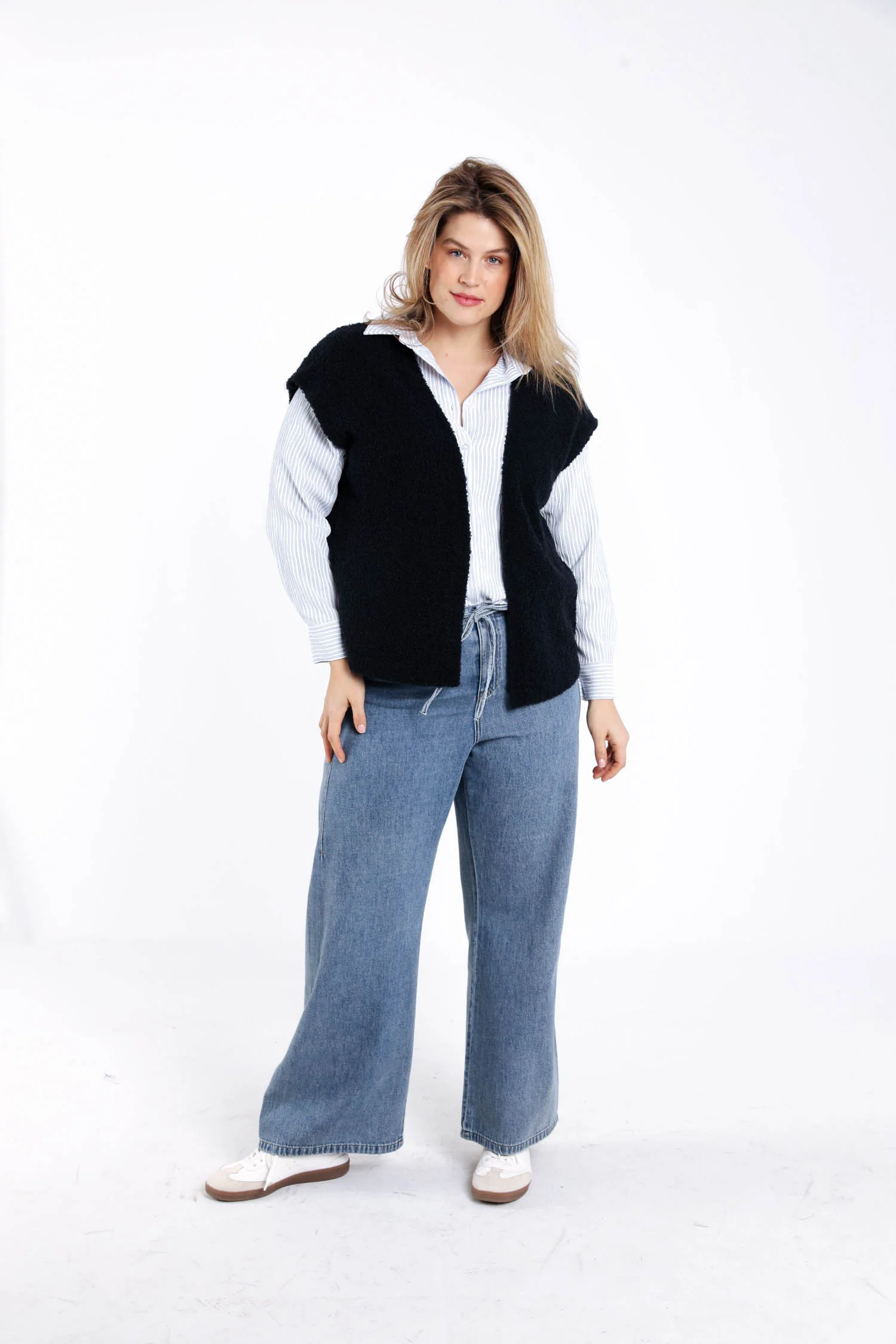 Gilet sans manches maille bouclette uni - Image 9