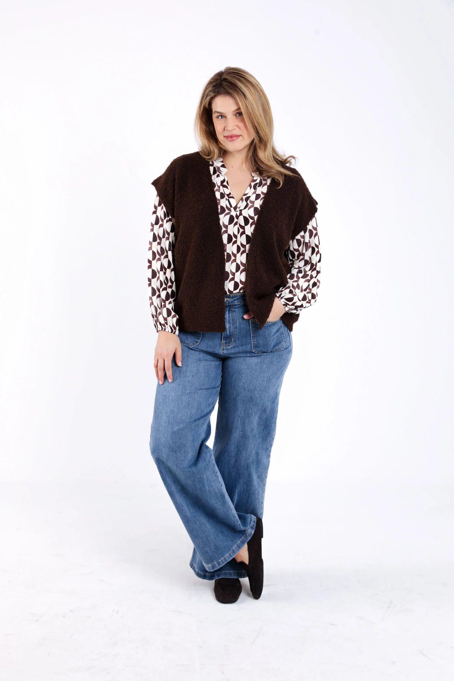 Gilet sans manches maille bouclette uni - Image 8