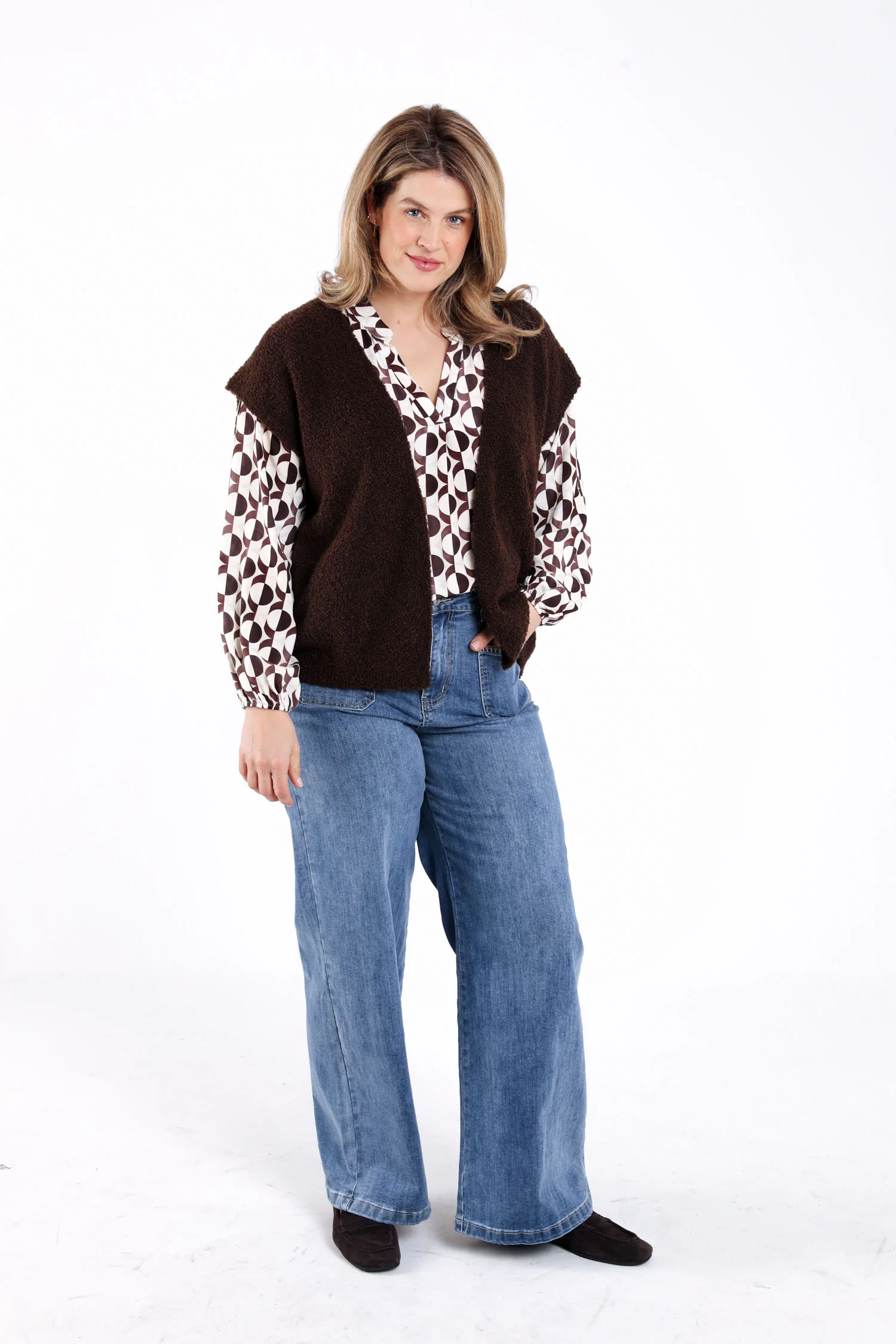Gilet sans manches maille bouclette uni - Image 9