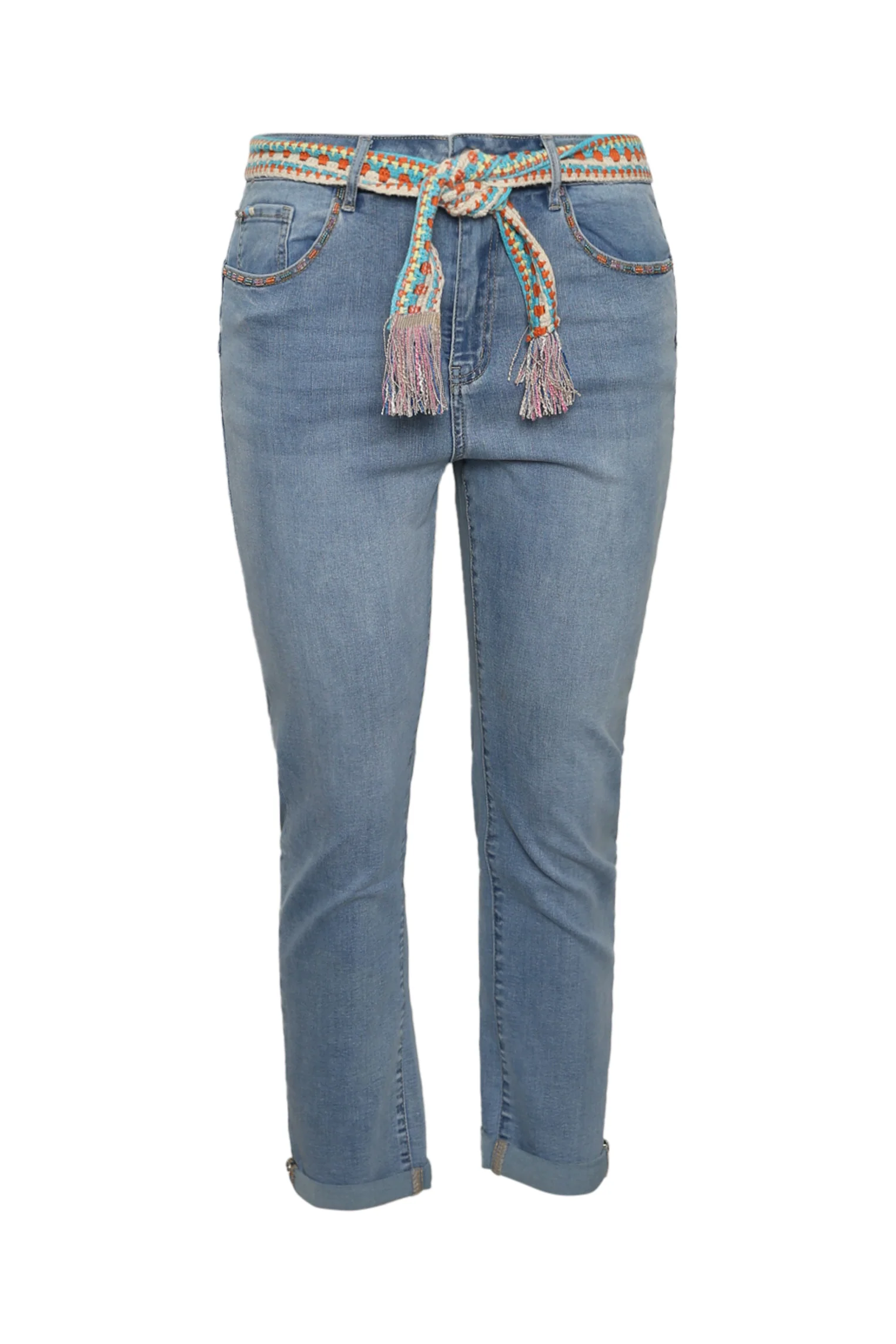 Jeans Louise slim 3/4 avec ceinture fantaisie - Image 9