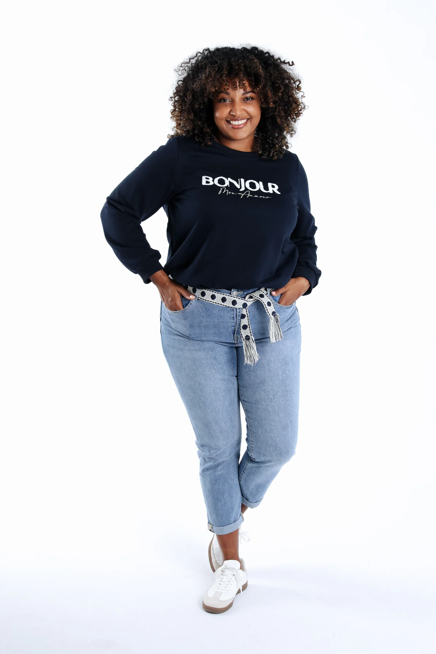 Jeans Louise slim 3/4 avec ceinture fantaisie - Image 7