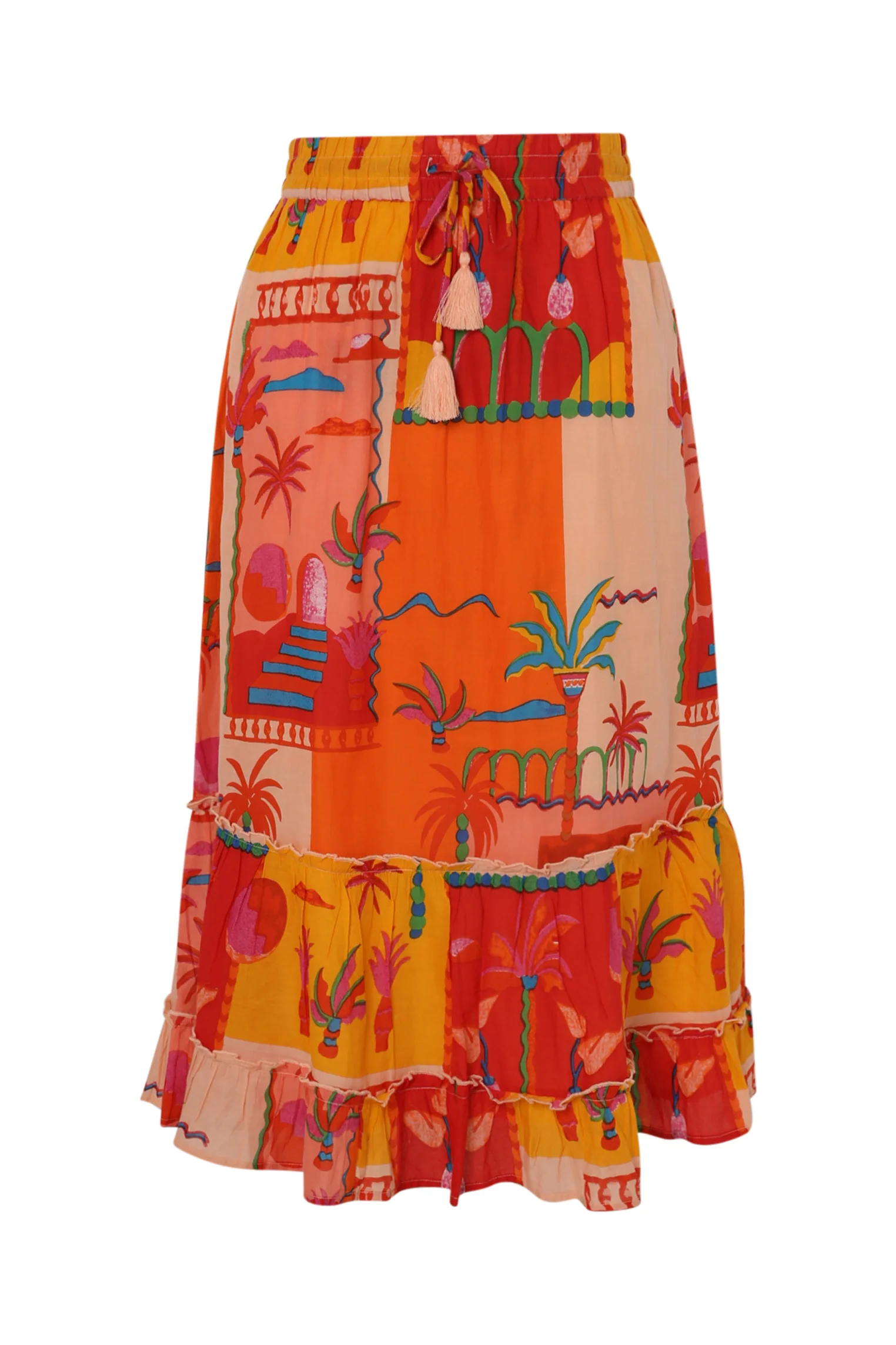 Jupe en coton imprimé patch tropical - Image 10