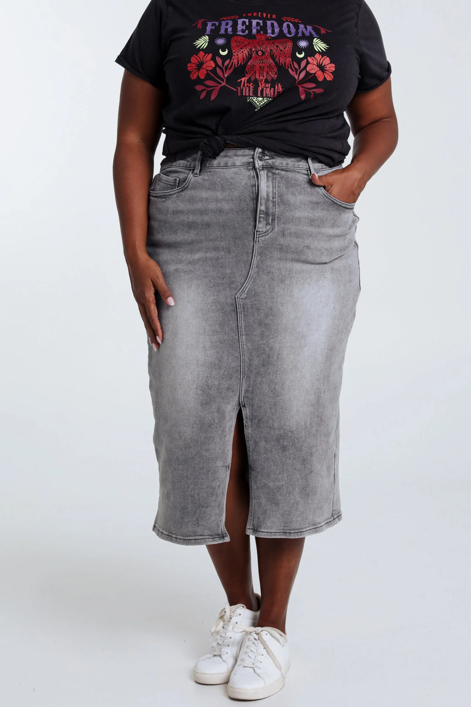 Jupe fendue en jeans - Image 2